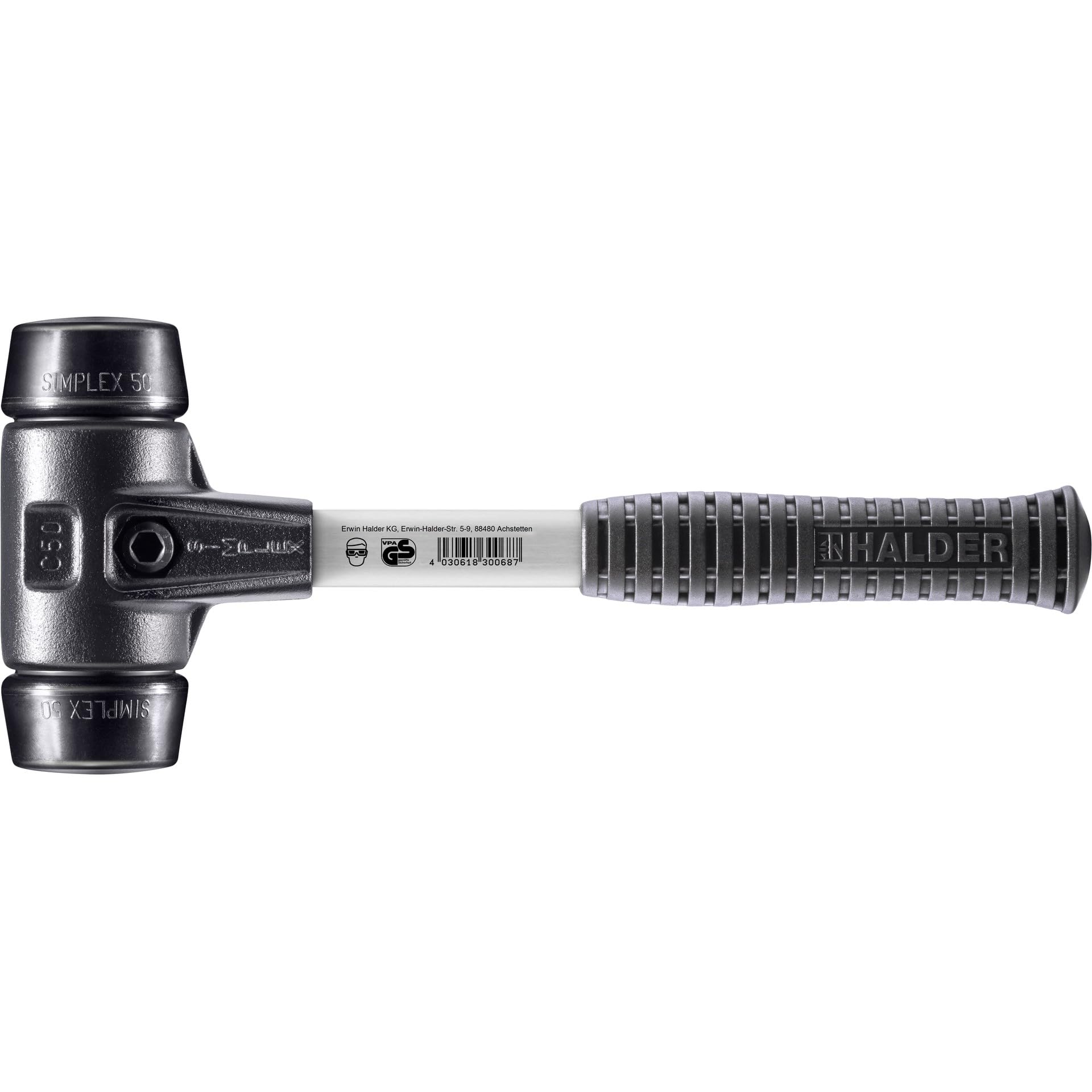 Halder Multi-Colour 3702050 "Simplex" Rubber Soft-Face Mallet With Fibre-Glass Handle, 50 Mm