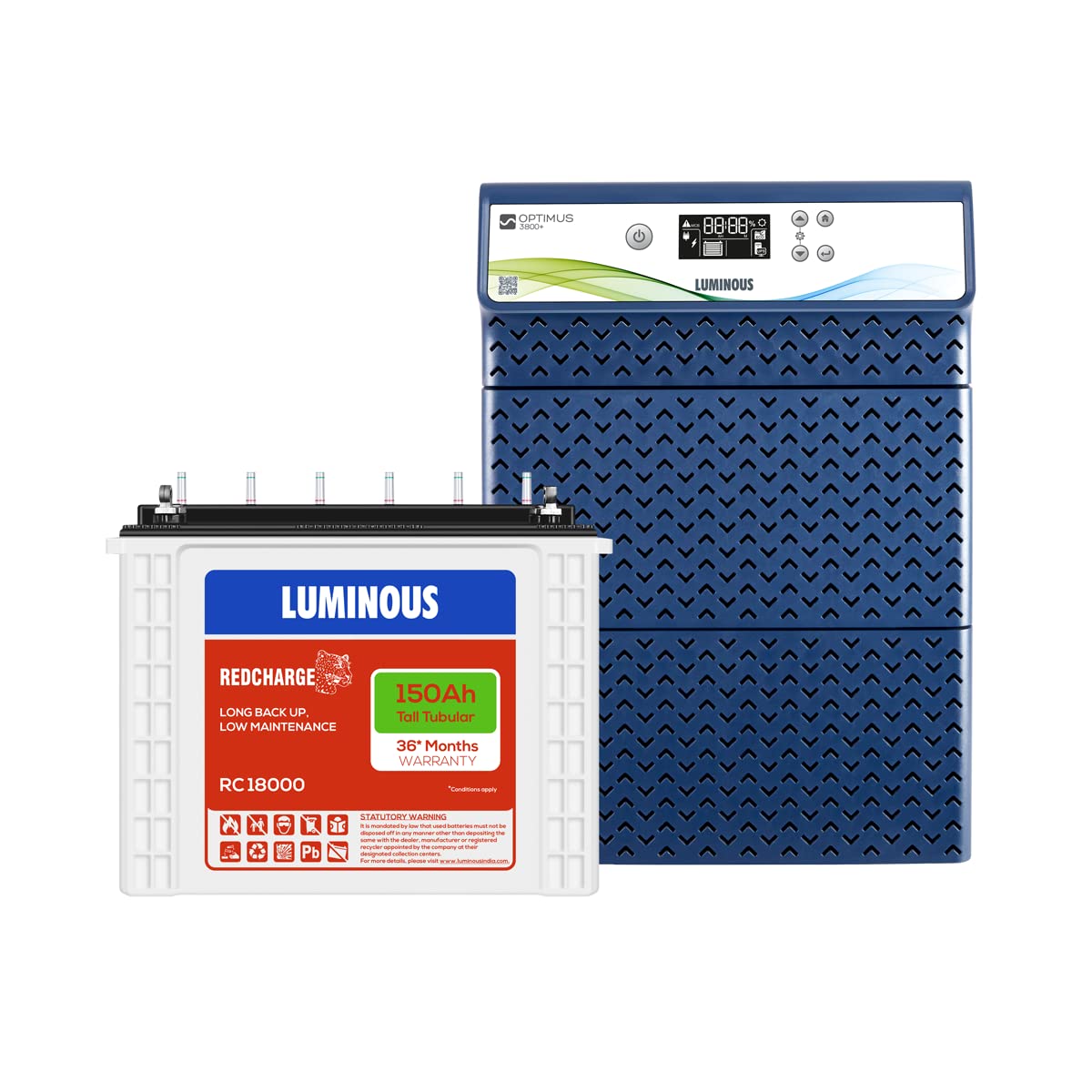 Luminous Optimus 3800 Pure sine Wave Inverter with 3 pcs. of RC18000 Battery-image-12