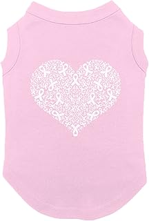 Heart Made of Ribbons - Breast Cancer Dog Shirt (Pink, Large)