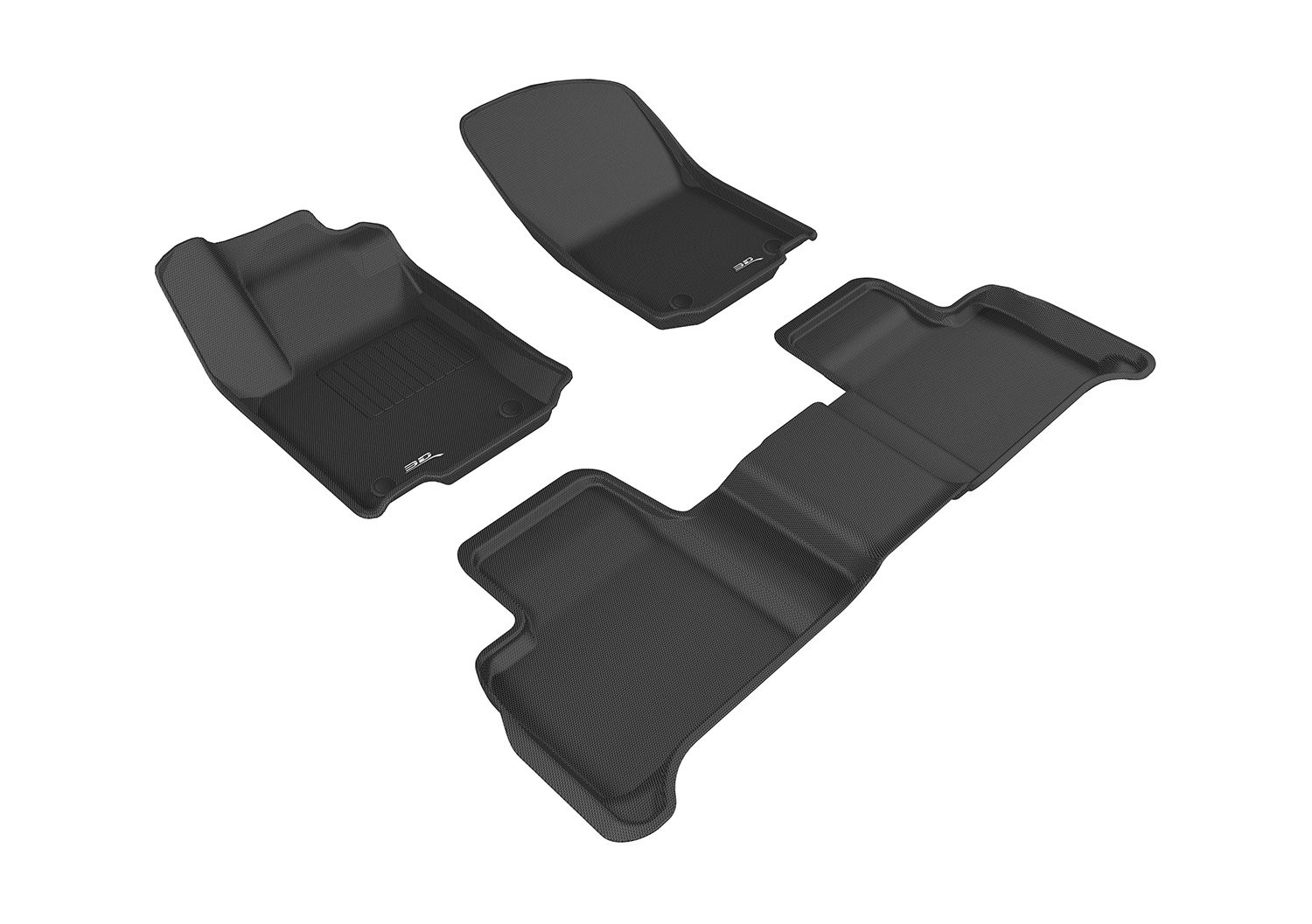 3D MAXpider L1MB05301509 All-Weather Floor Mats for Mercedes Benz GLE-Class SUV (W166) / GLE Coupe (C292) 2016-2019 Custom Fit Car Floor Liners, Kagu Series (1st & 2nd Row, Black)