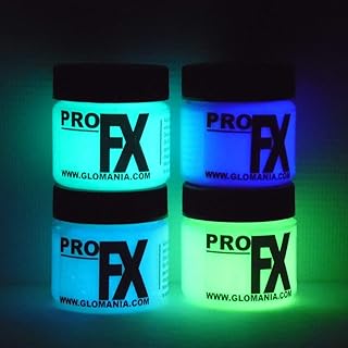 4 Color Set Glow in The Dark Paint, Luminous, Glowing 1/2oz (2oz)