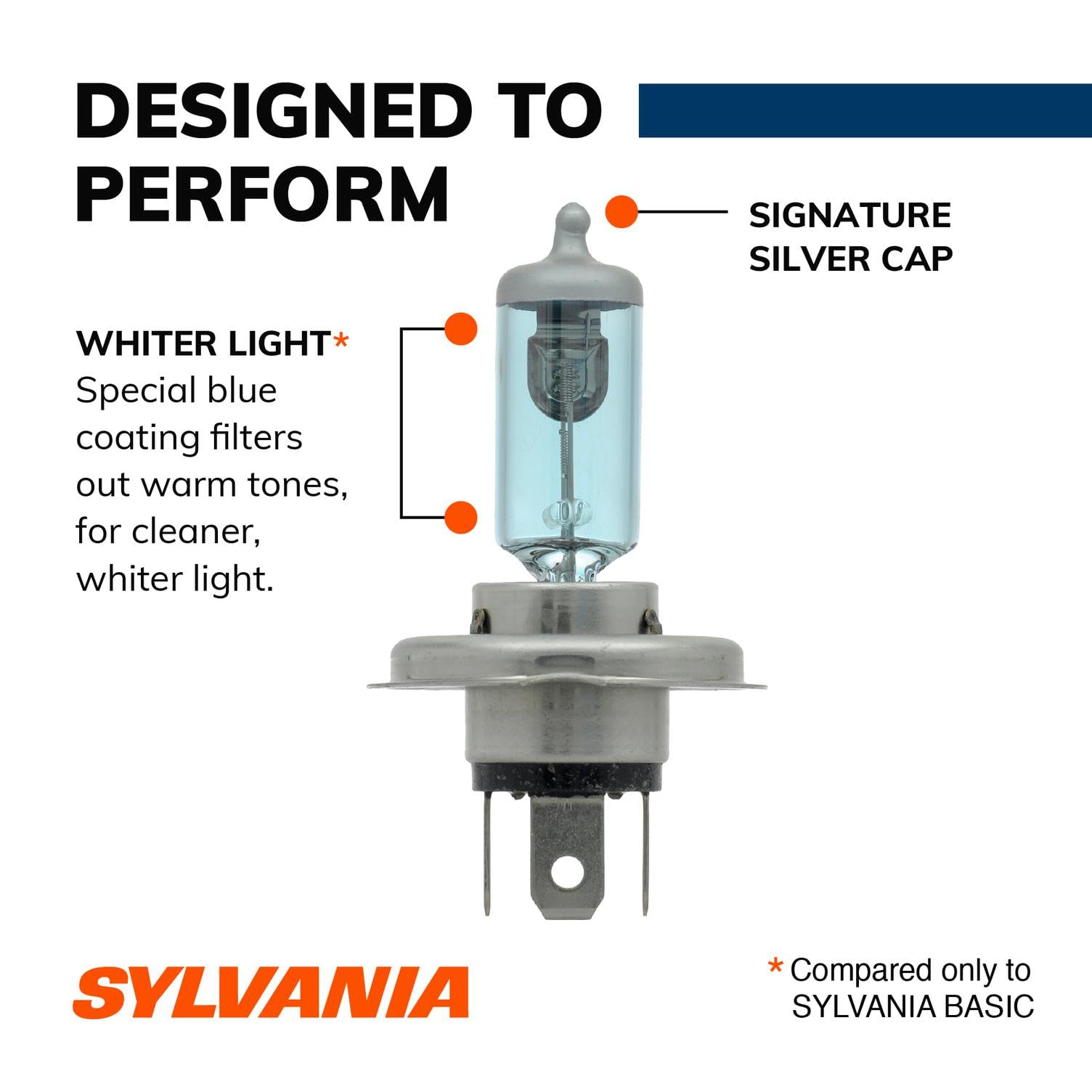 SYLVANIA - 9003 SilverStar - High Performance Halogen Headlight Bulb, High Beam, Low Beam and Fog Replacement Bulb, Brighter Downroad with Whiter Light (Contains 2 Bulbs)