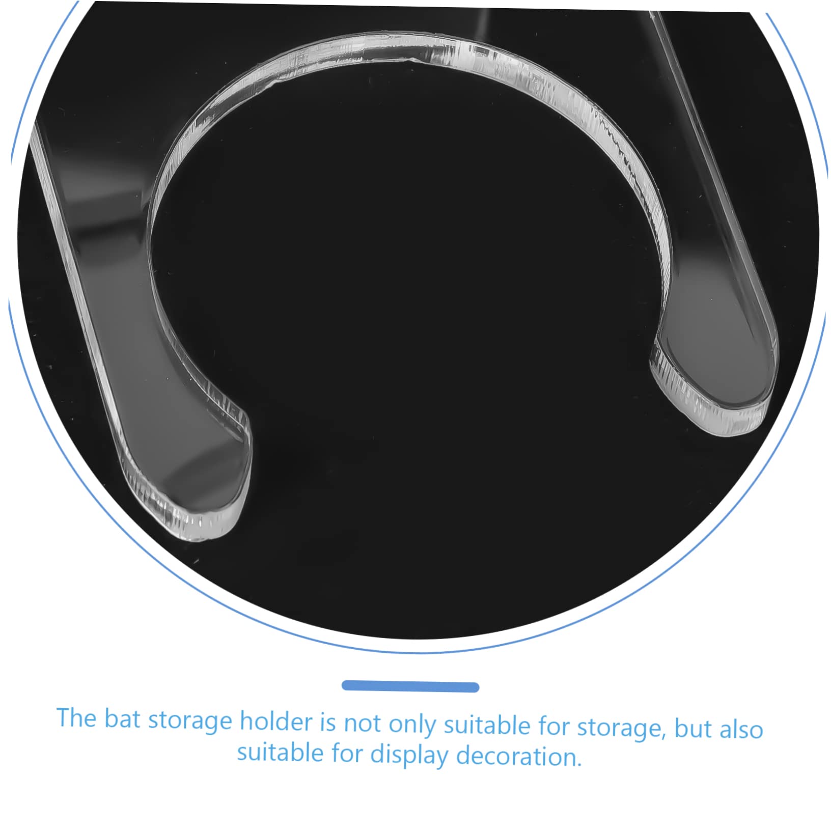 Mikikit 2 Sets Strong Plastic Bat Rack Multi-use Baseball Bat Stand Wall-mounted Storage for Sports Fan