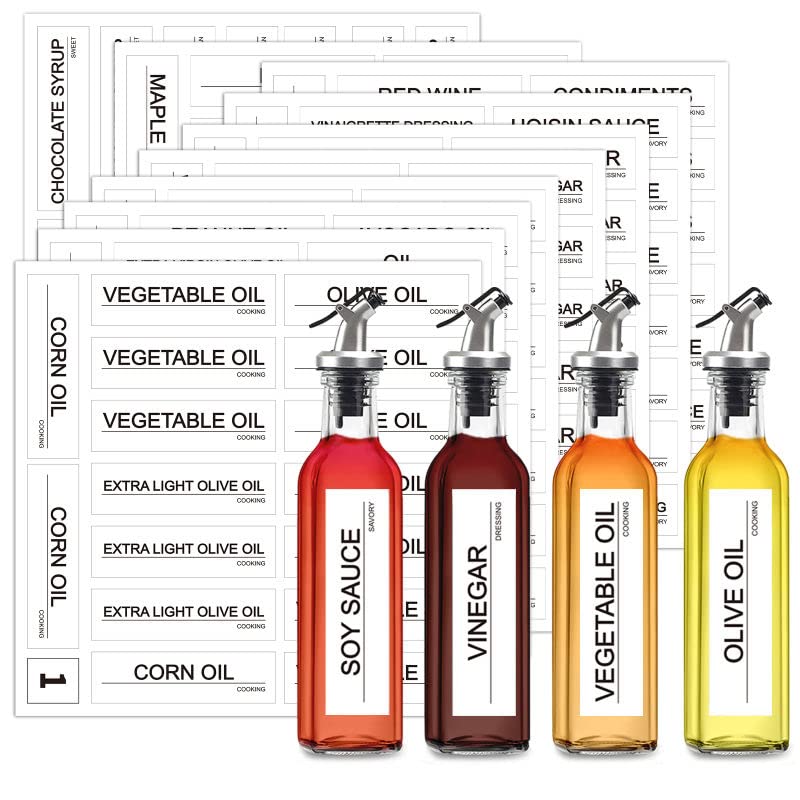 Buy GMISUN Olive Oil Dispenser Labels, 170 Modern Minimalist Kitchen