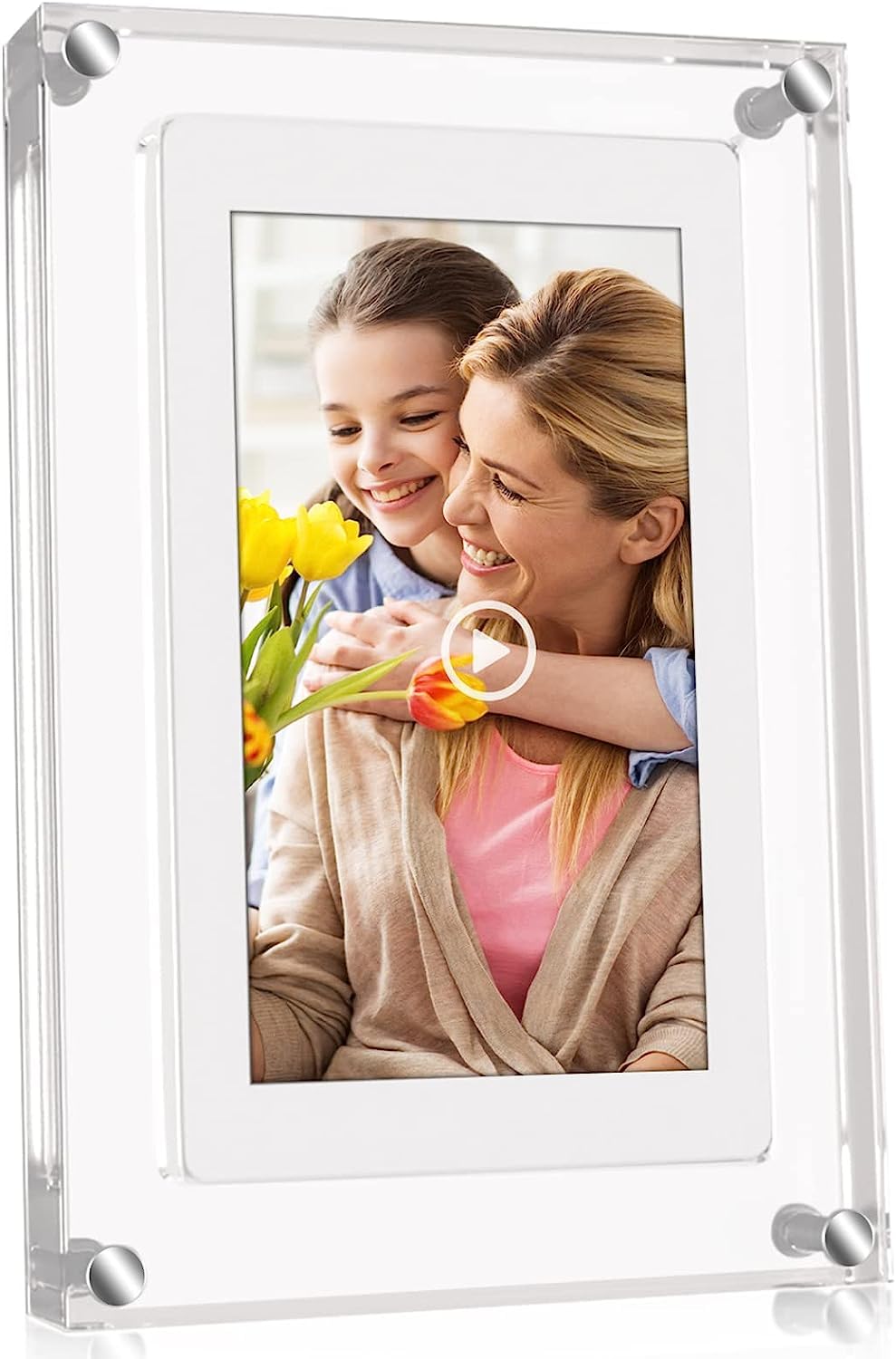 7 Inch Acrylic Digital Video- Picture Frame with Built-in 1GB Memory, 1500mAh Battery, Digital Photo Frame Supporting 600 * 1024 Resolution, Ideal Video Frame