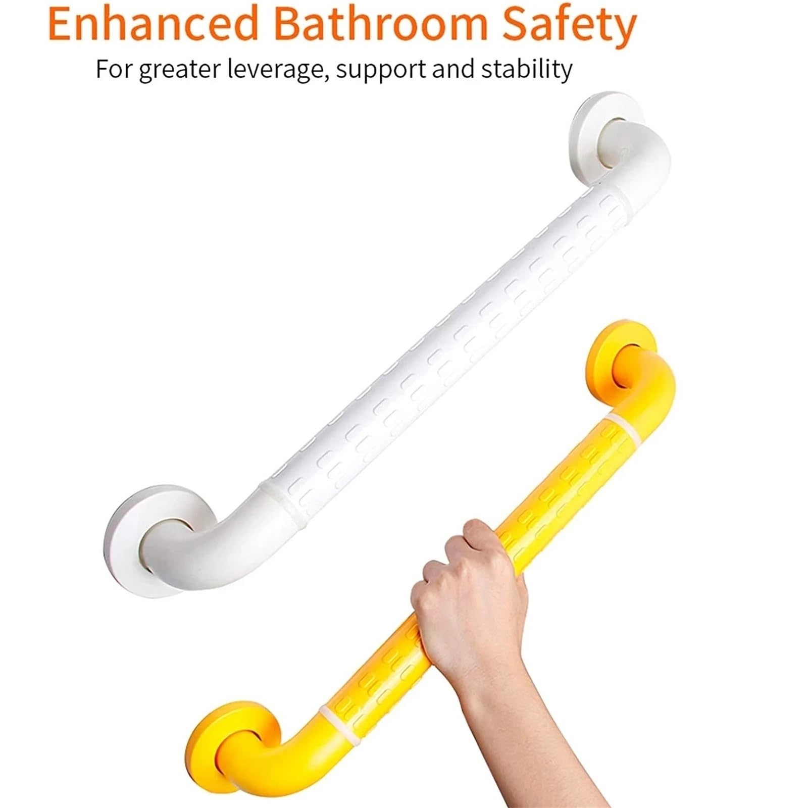 Maniglie Corrimano Antiscivolo per Vasca, Corrimano di Sicurezza per Il Bagno, Accessori per Il Bagno Senza Barriere per Anziani E Bambini Disabili(50cm-Orange)