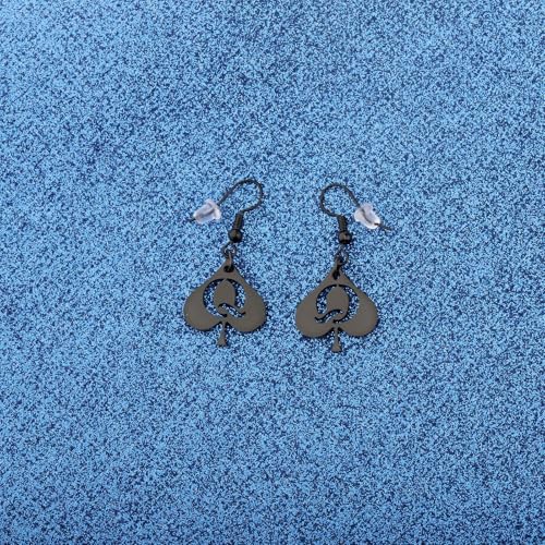 WUSUANED Funny Black Q Earrings Naughty Jewelry Naughty Queen Gift Hotwife Spicy Gift3