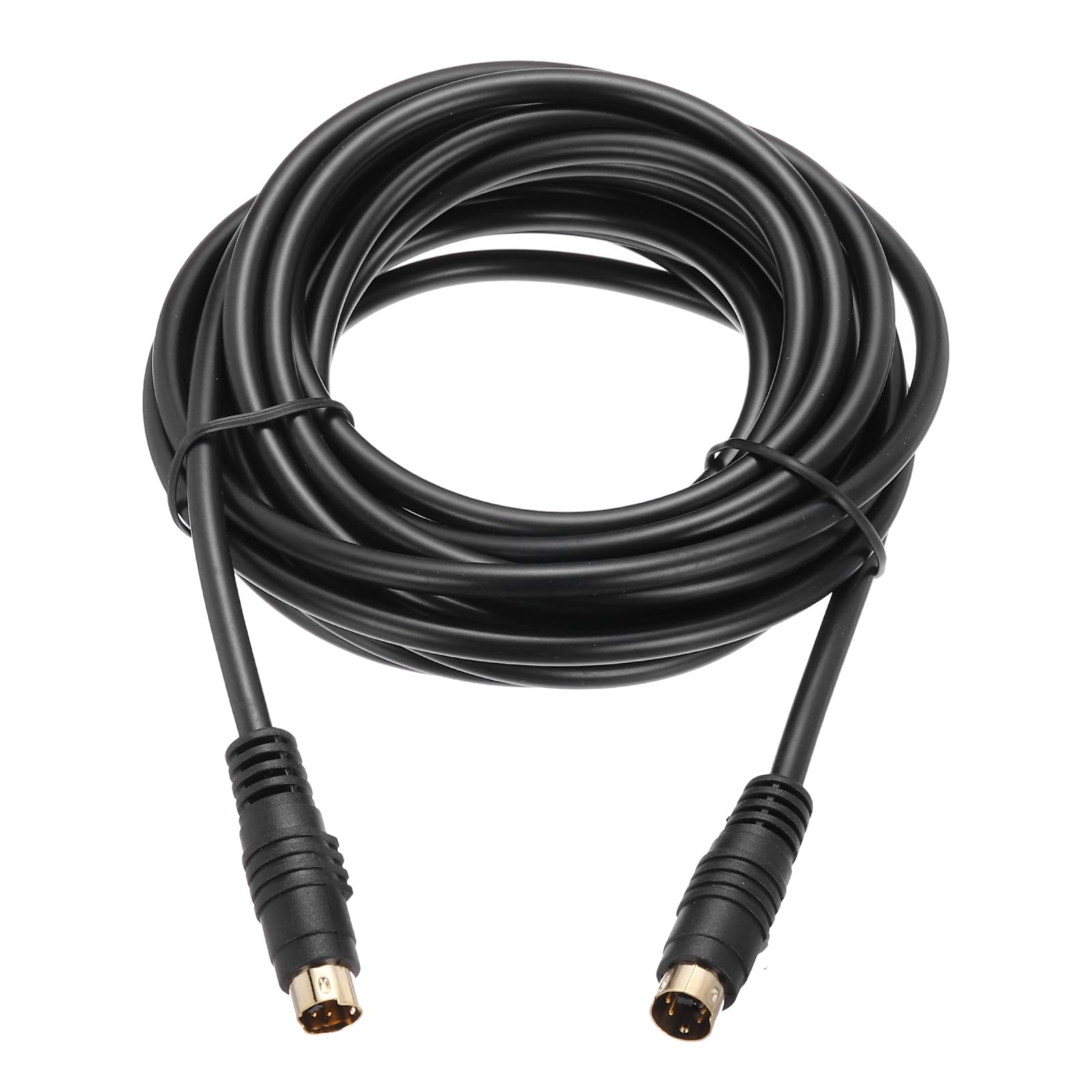 MECCANIXITY Cable de vídeo S de 16 pies, mini DIN de 4 pines, cable S-Video macho a macho, chapado en oro, conector de transferencia para receptor de TV, monitor, S-VHS, VCR, DVD