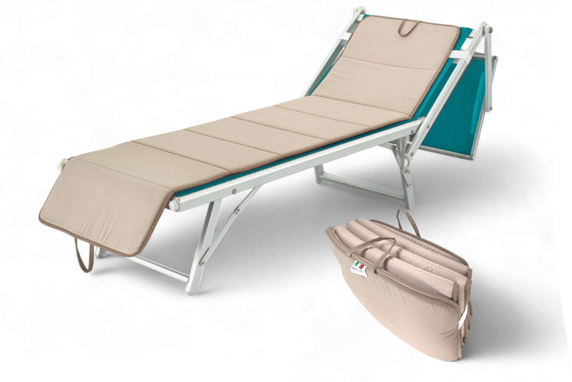 Tex family Materassino Pieghevole Double Face 52x200 cm spessore 2 cm Beige/Tortora