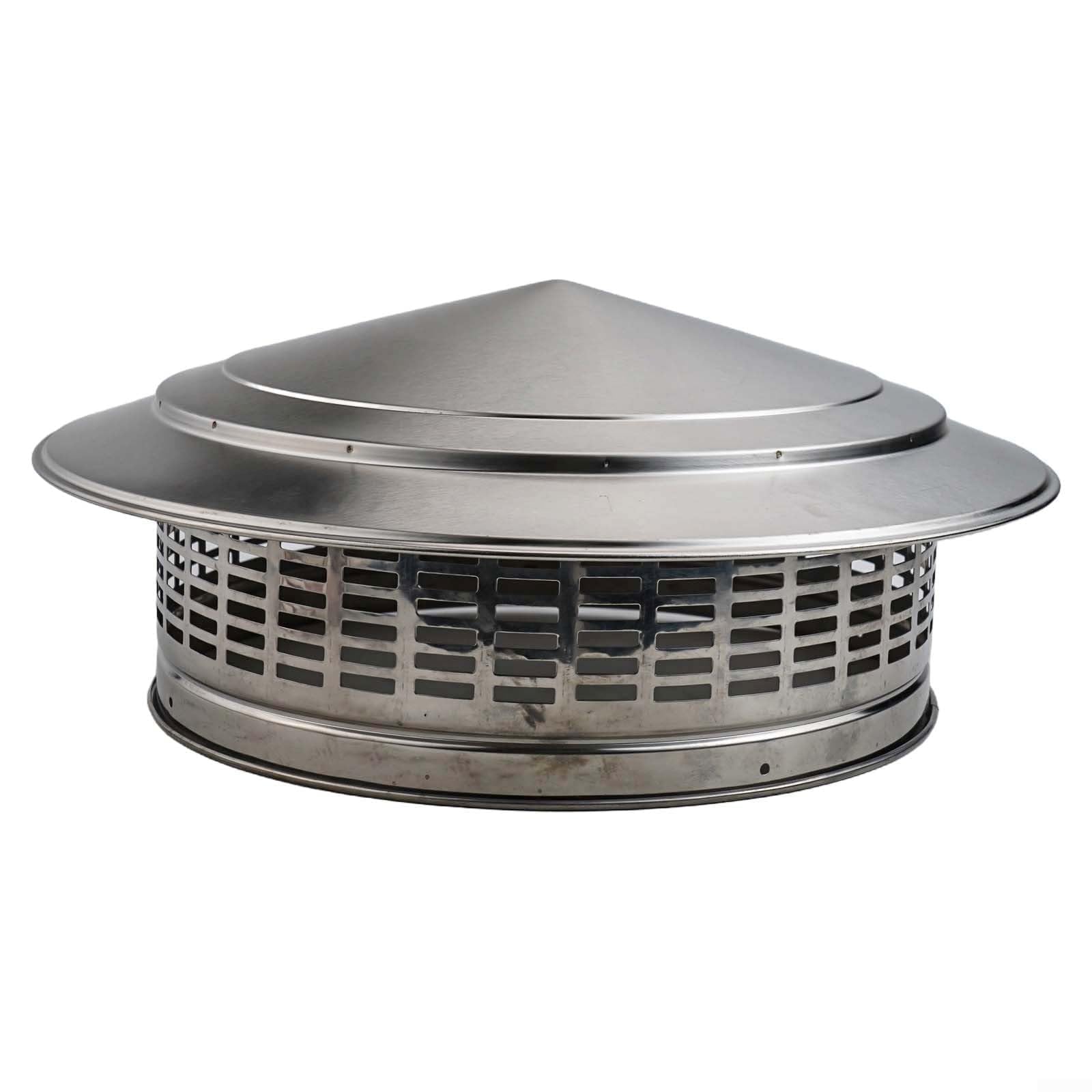 GYEQXKT 304 Stainless Steel Chimney Cap 250mm/300mm Stove Cover Rain Shield Ventilation Pipe Protector Flue Hat for Smoke Exhaust Weatherproof Chimney Top (300mm)