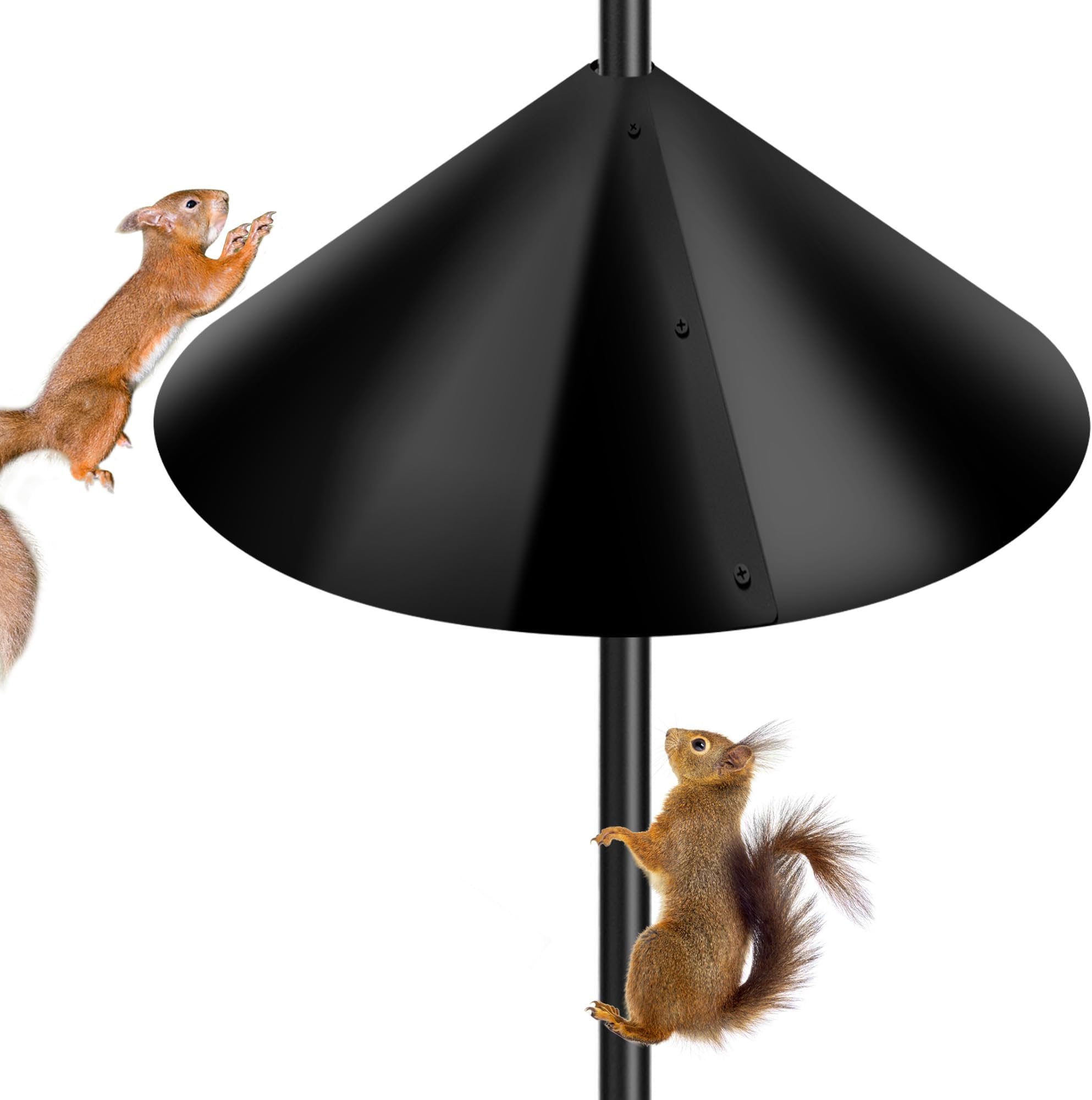PP Squirrel Proof Baffle, Pole Mount Squirrel Guard Stopper for Outdoors Bird Feeder Pole - (Black, 16inch,1 Pack)