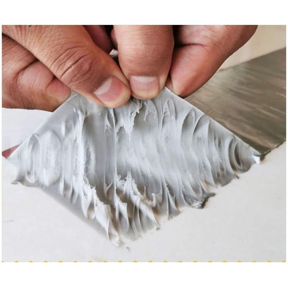 Hadavaka Super Strong Waterproof Butyl Tape For Leak Repair, Rubber Aluminium Foil Coating Flashing Repair Tape, Roof Repair Surface Crack, Pipe Rupture, Window Sill Gap (50Mm(W) X5m(L) X1.2mm)