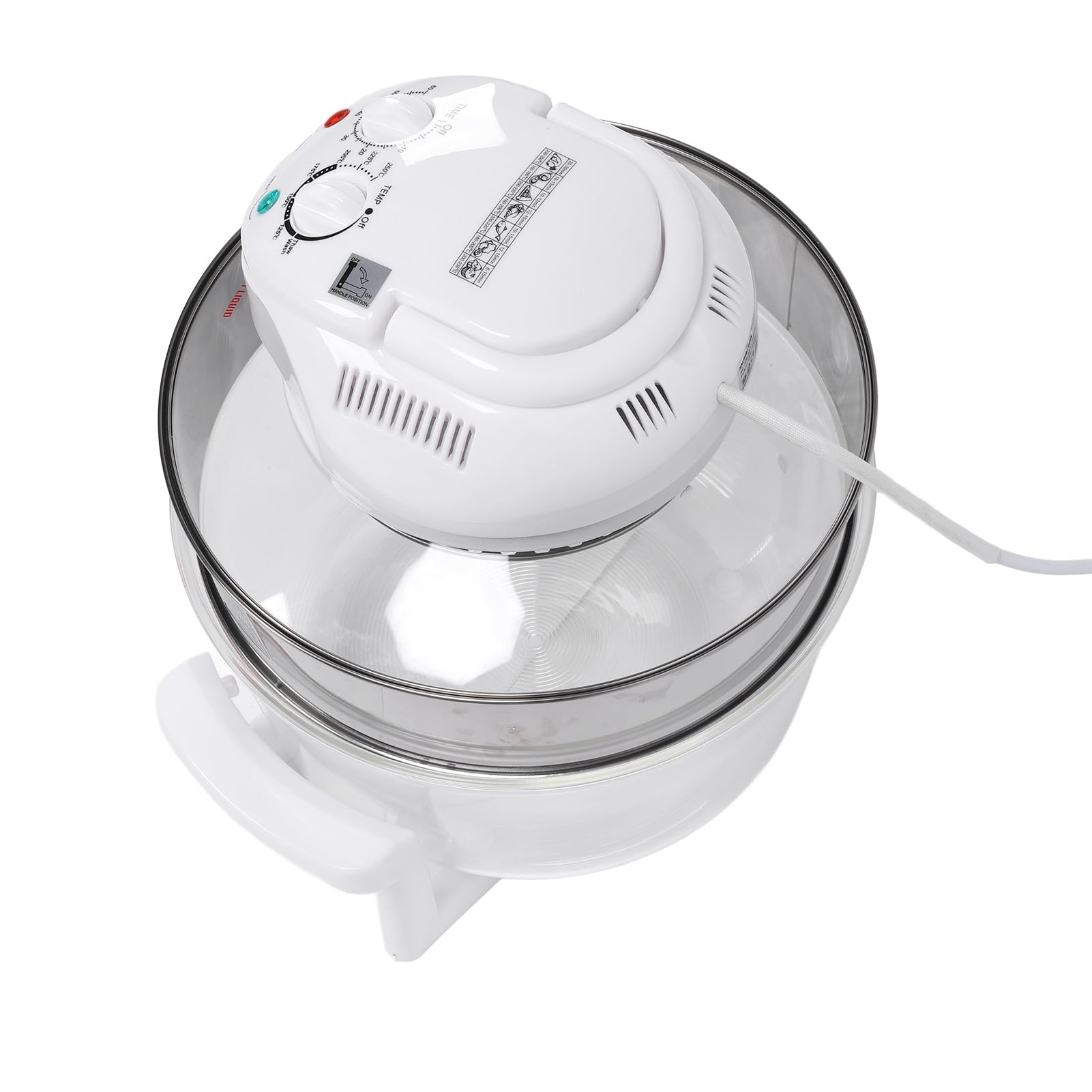 Freidora de Cristal Visible 1200-1400 W 17 L Freidora de Gran Capacidad 65-250 ℃ para Verduras (Enchufe europeo 220V)