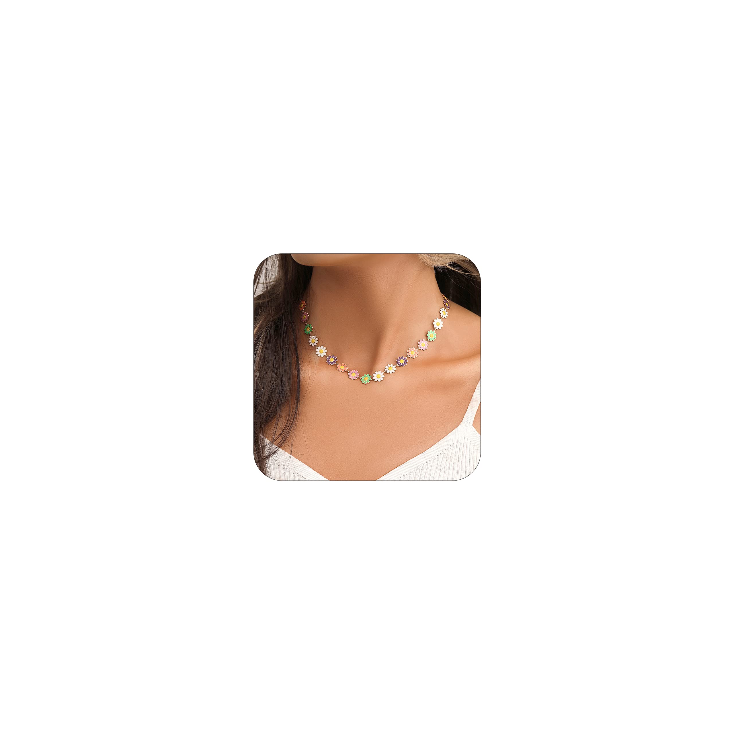 choice of all Flower Choker Necklace for Women White Colored Daisy Necklaces for Women Sunflower Necklaces for Women Summer Spring Necklaces for Party Beach Gifts for Girls, Adjustable, Alloy, other (B0C2PH72W8) Amazon Price History, Amazon Price Tracker
