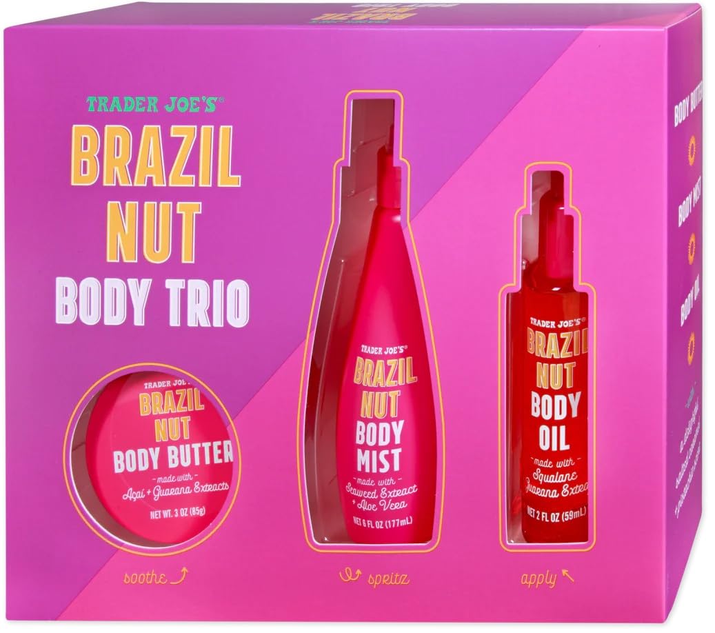 Trader Joe's Brazil Nut Body Trio (Brazil Nut Body Butter 3oz, Brazil Nut Body Mist