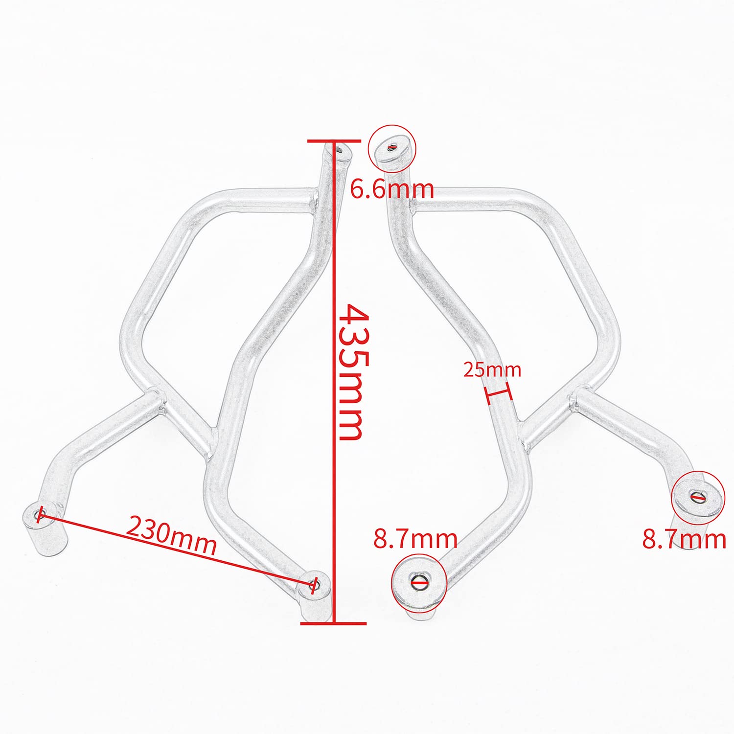 Protector de Motor de Motocicleta, Barras de Choque de Carretera, Marco de Jaula de Truco, Kit Protector de Cuerpo Que Cae para CFMOTO CF Moto 800MT MT800 MT 800 MT CF800MT 2021 2022 2023 (Plata)