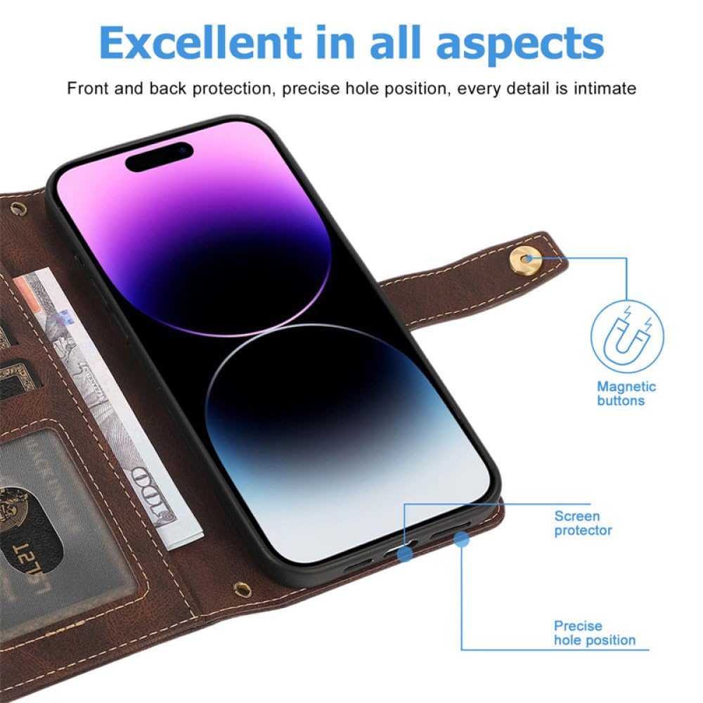 Skórzany portfel na telefon typu crossbody do Samsung Galaxy A73 A53 A33 A72 A52 A42 A71 A51 A70 A50 A40 A30 Pokrowiec na smycz na karty, czarny, do Samsung A22 (5G)