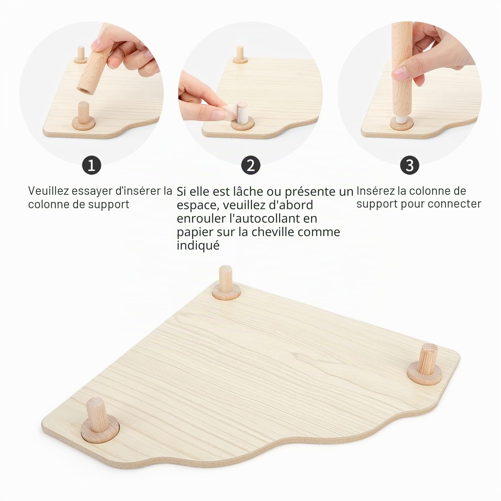 Niteangel Plateforme en Bois de Jeu pour Hamsters Nains syriens, gerbilles, Souris dégus ou Autres Petits Animaux (Triangle - Hauteur de 5,9 Pouces, Burlywood)