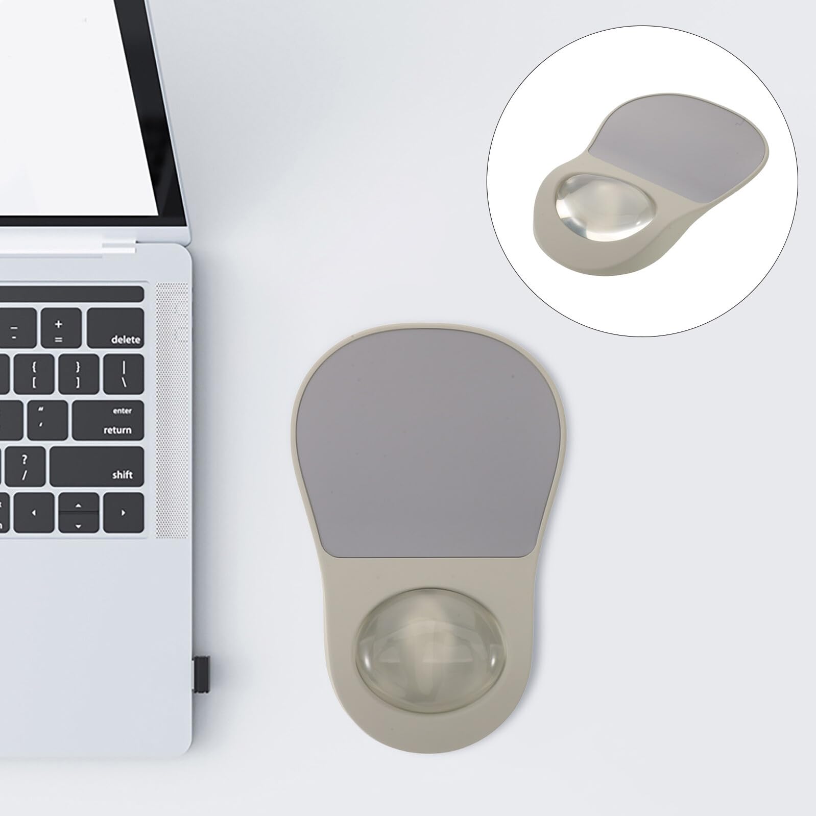 Leichtgängige Mauspad Handgelenkauflage aus Silikon mit Handgelenkstütze für Computerarbeit Ergonomische Tastaturauflage Hellgrau