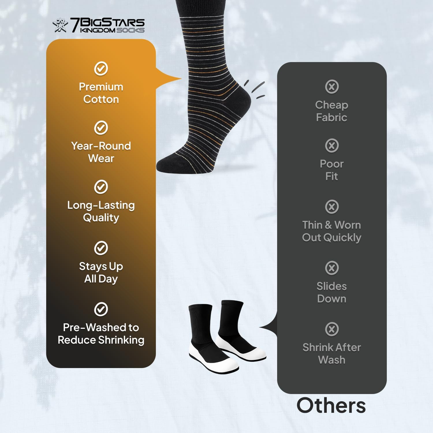 7BigStars Women Crew Socks - Fun Cotton Socks for Women, Colorful and Cute Designs, 4 Pairs Breathable Casual Dress Socks - Image 4