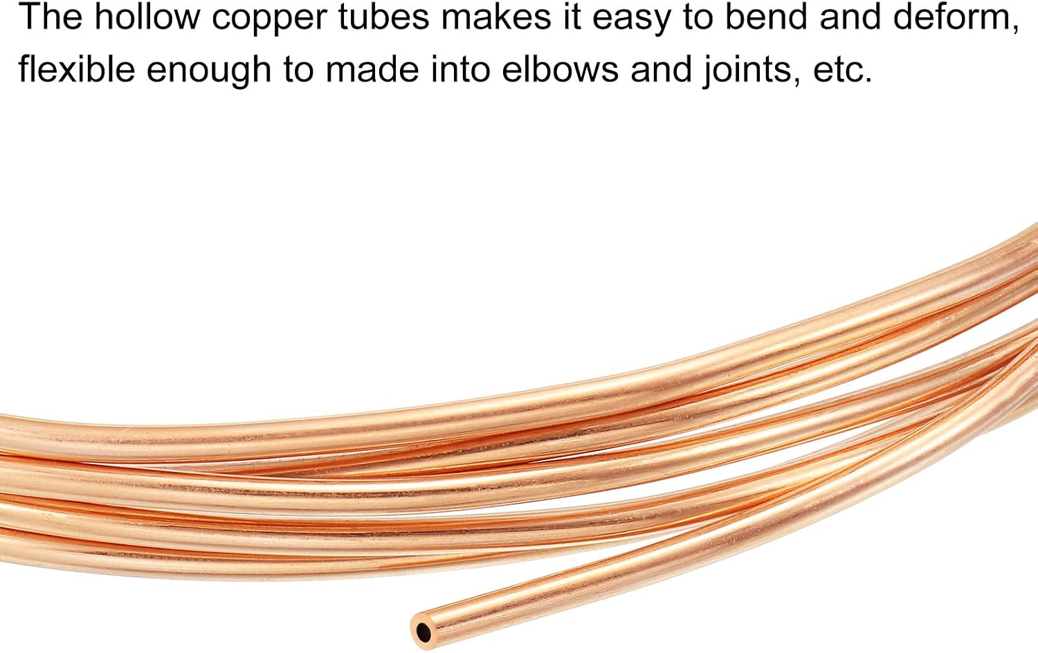 MECCANIXITY Copper Refrigeration Tubing 6.5FT Long, 1/16" OD x 1/32" ID, 3/32" OD x 3/64" ID and 1/8" OD x 5/64" Flexible Coil for Heat Dissipation 3 in 1