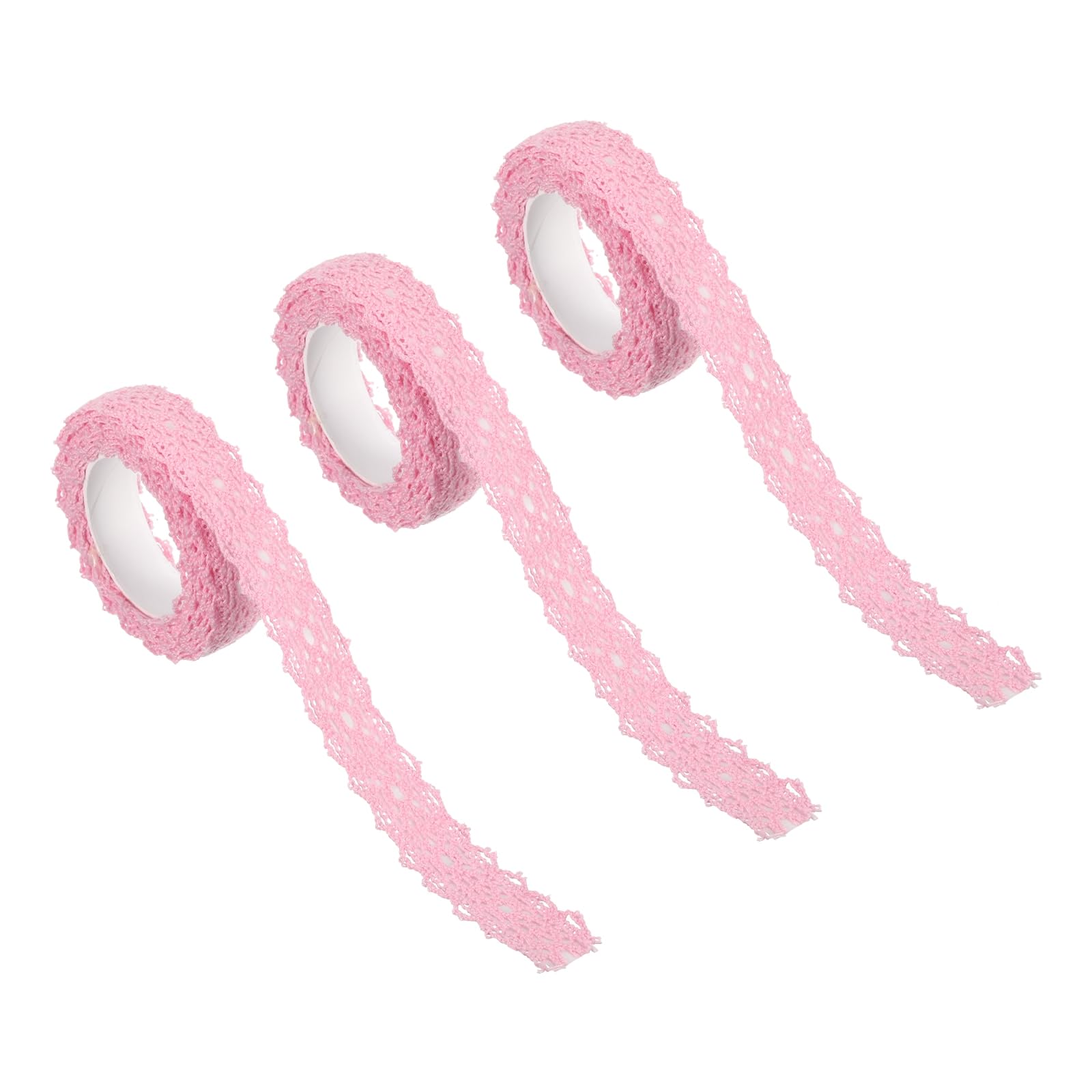 Ruban en dentelle auto-adhésive rose en coton pour coller facilement sans bavure