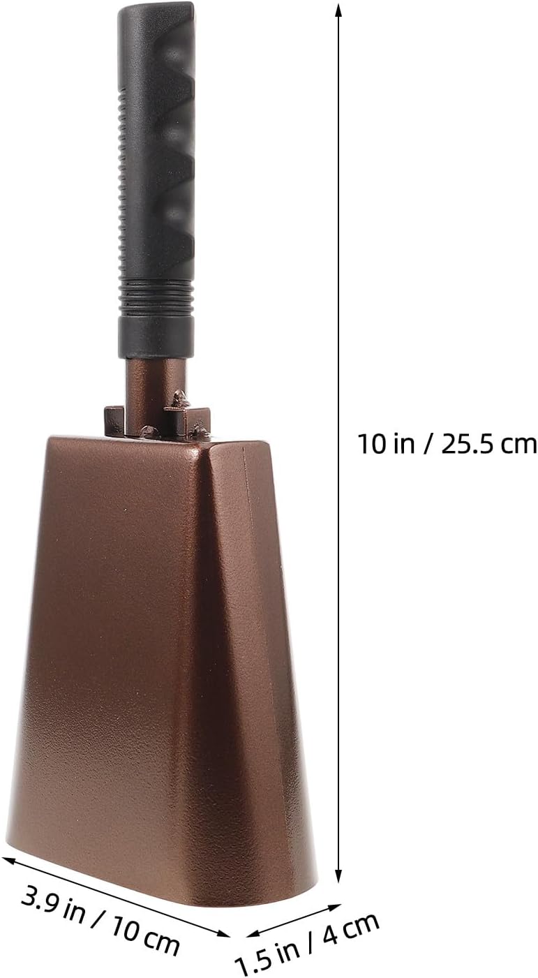 Vaguelly Cowbell Noise Maker with Handle, Pair of Metal Cowbells for Sporting Events, Football Games, and Party Cheering Hand Bells for Fan Support and Game Day Celebration
