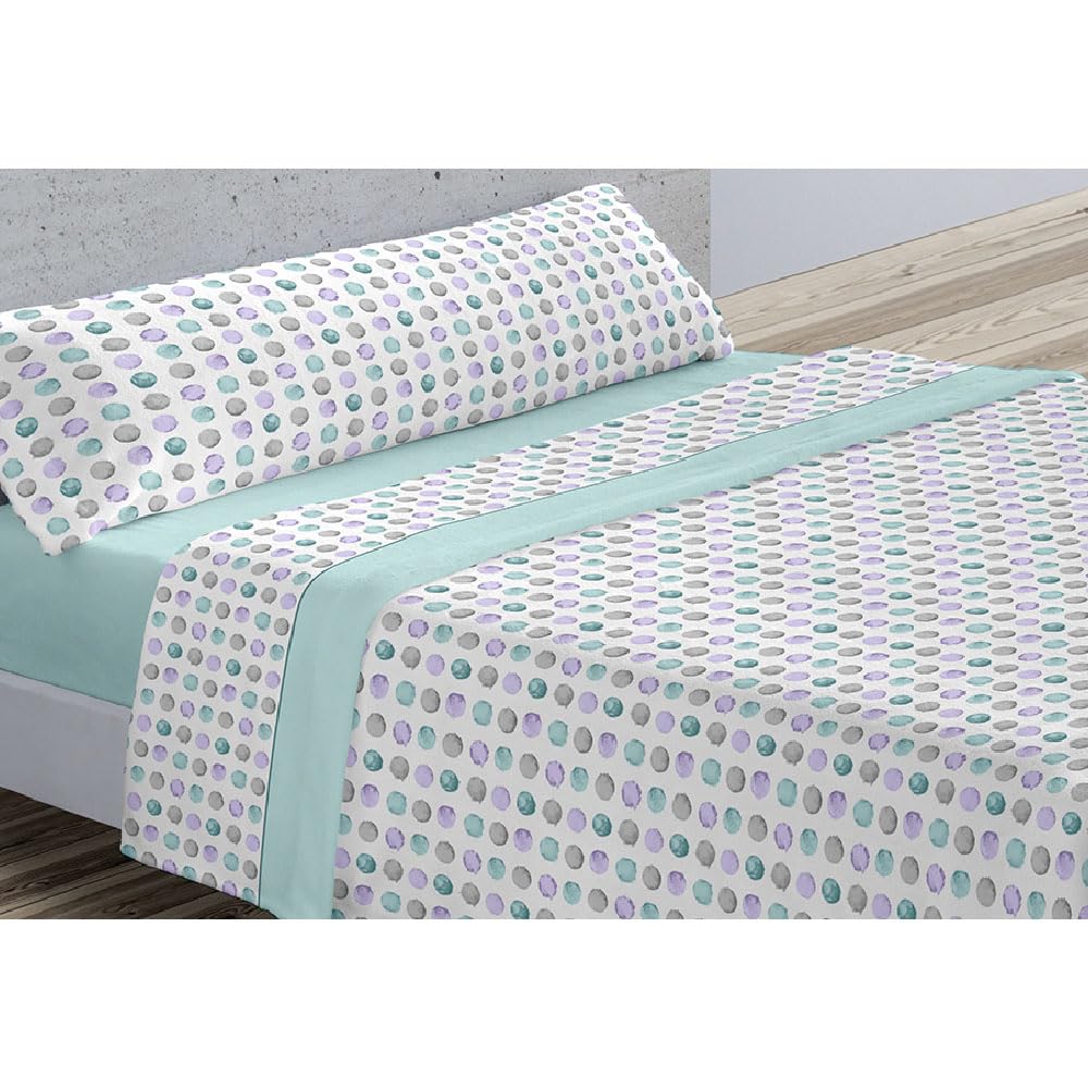 Donegal Collections Sábanas Pirineo 150 - Sabanas de Invierno - Juego de Sábanas Térmicas para Invierno Buby Aqua - Bajera Ajustable Largos 190/200cm y Altos 30cm, Encimera y Funda de Almohada