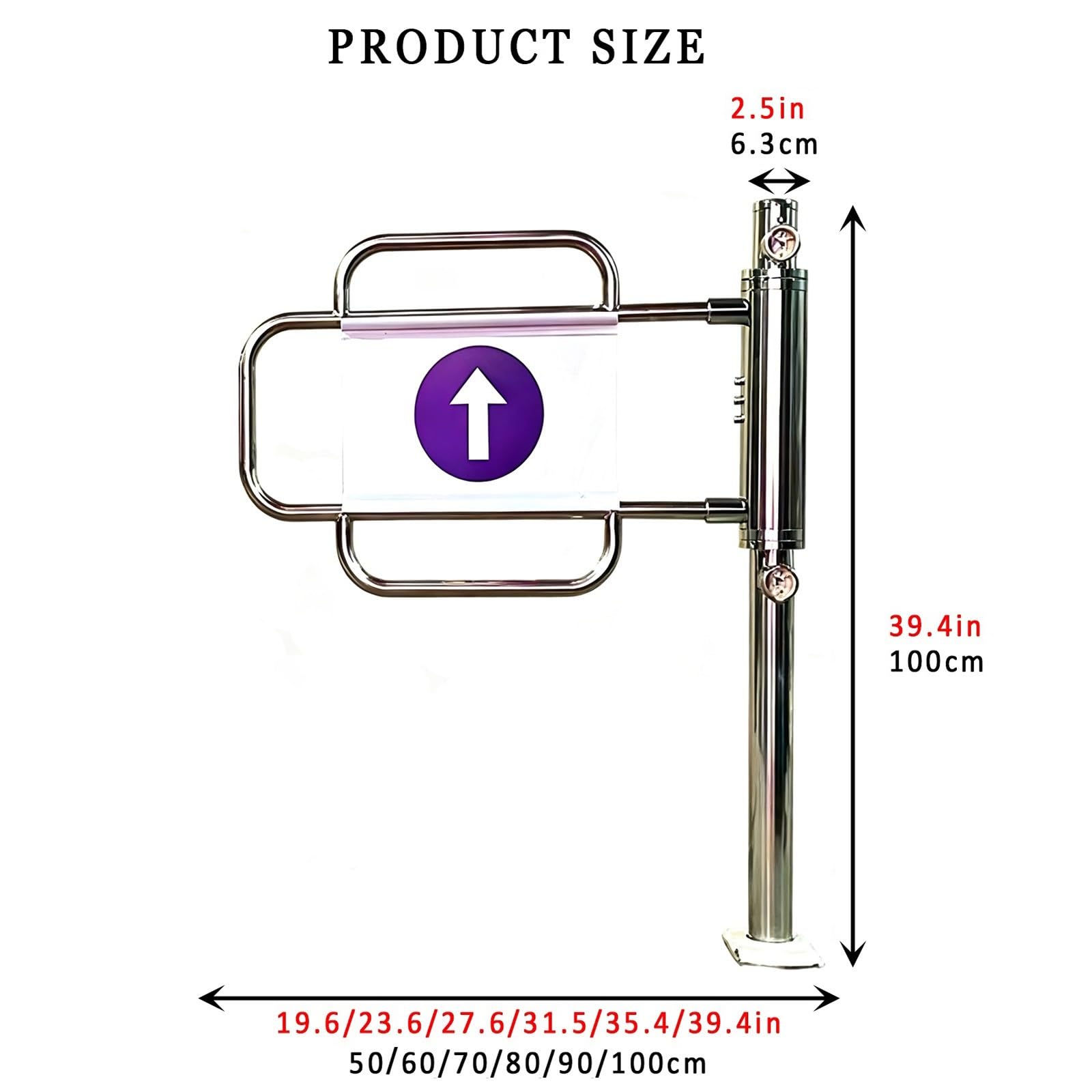 Jednokierunkowa brama ze stali nierdzewnej automatyczne zamykanie drzwi skrzydłowe Heavy Duty 90 cm x 100 cm brama wejściowa na plac budowy