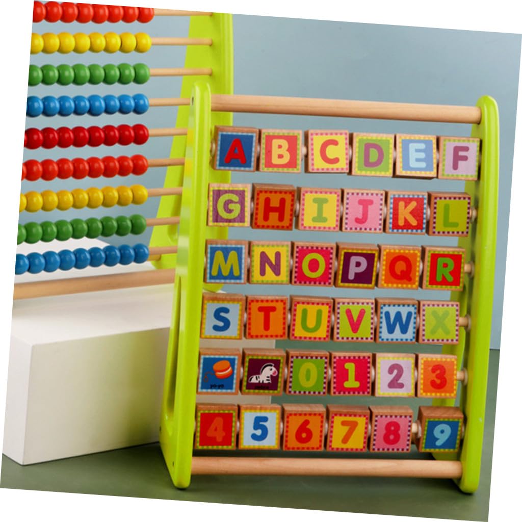 Gatuida Juguete de Letras de Madera Multifuncional, Tablero de Cognición Números y Letras, Estante Educativo, Desarrollo Motricidad Fina y Coordinación Mano-Ojo, Color Verde