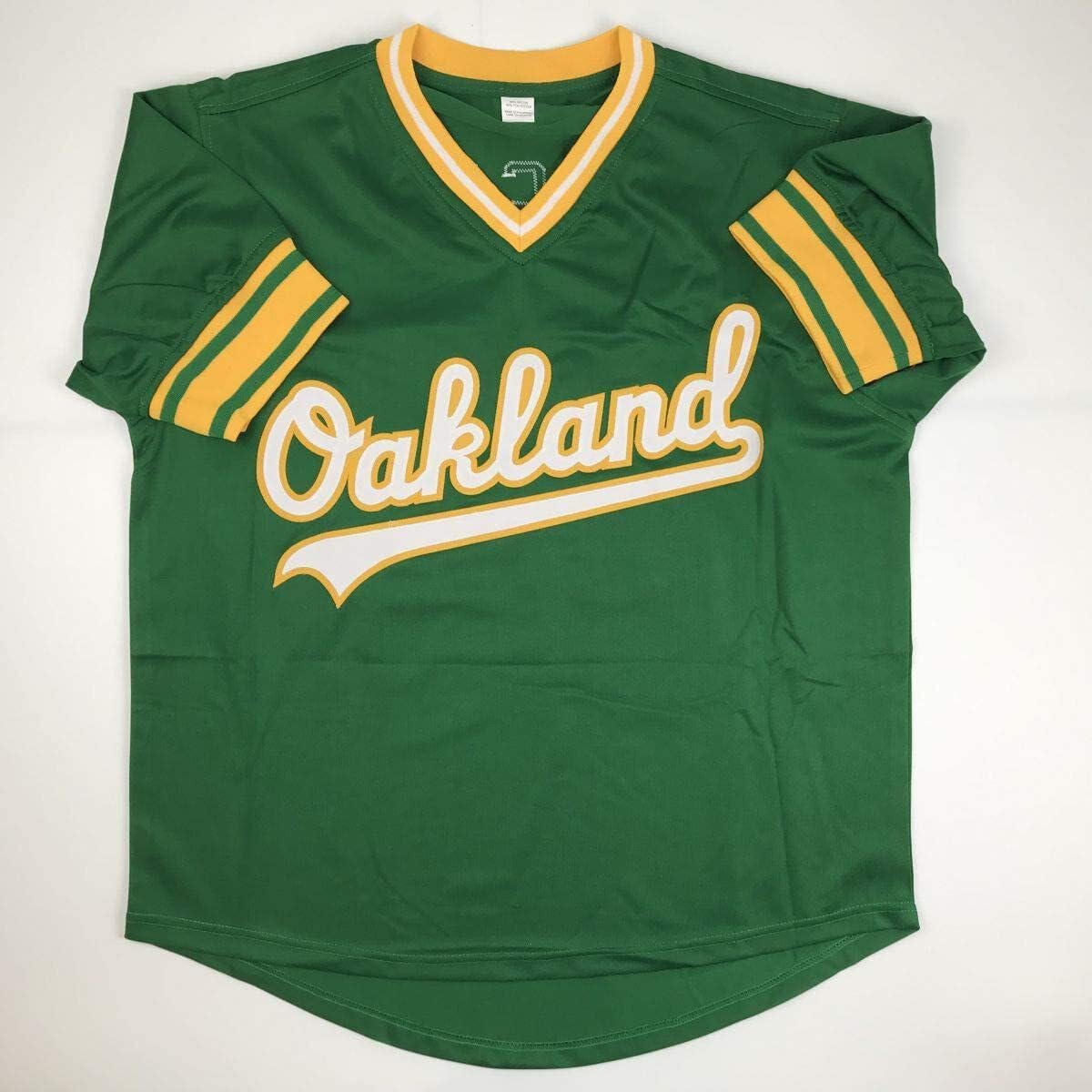 Autographed/Signed Jose Canseco Oakland Green Baseball Jersey JSA 