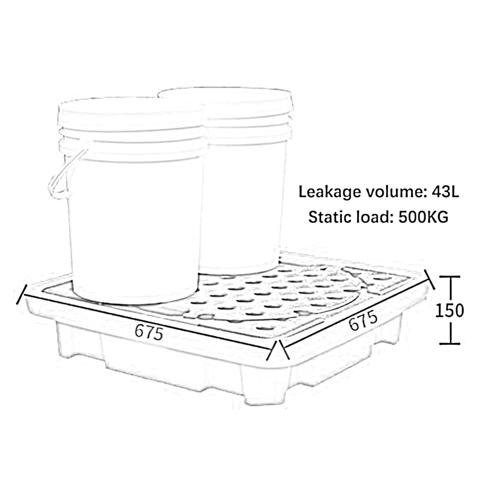 Plateforme modulaire anti-fuites/Plaques grillagées. Bac de rétention étanche pour déversements - Plateforme modulaire durable pour le stockage industriel, les garages, la sécurité chimique,