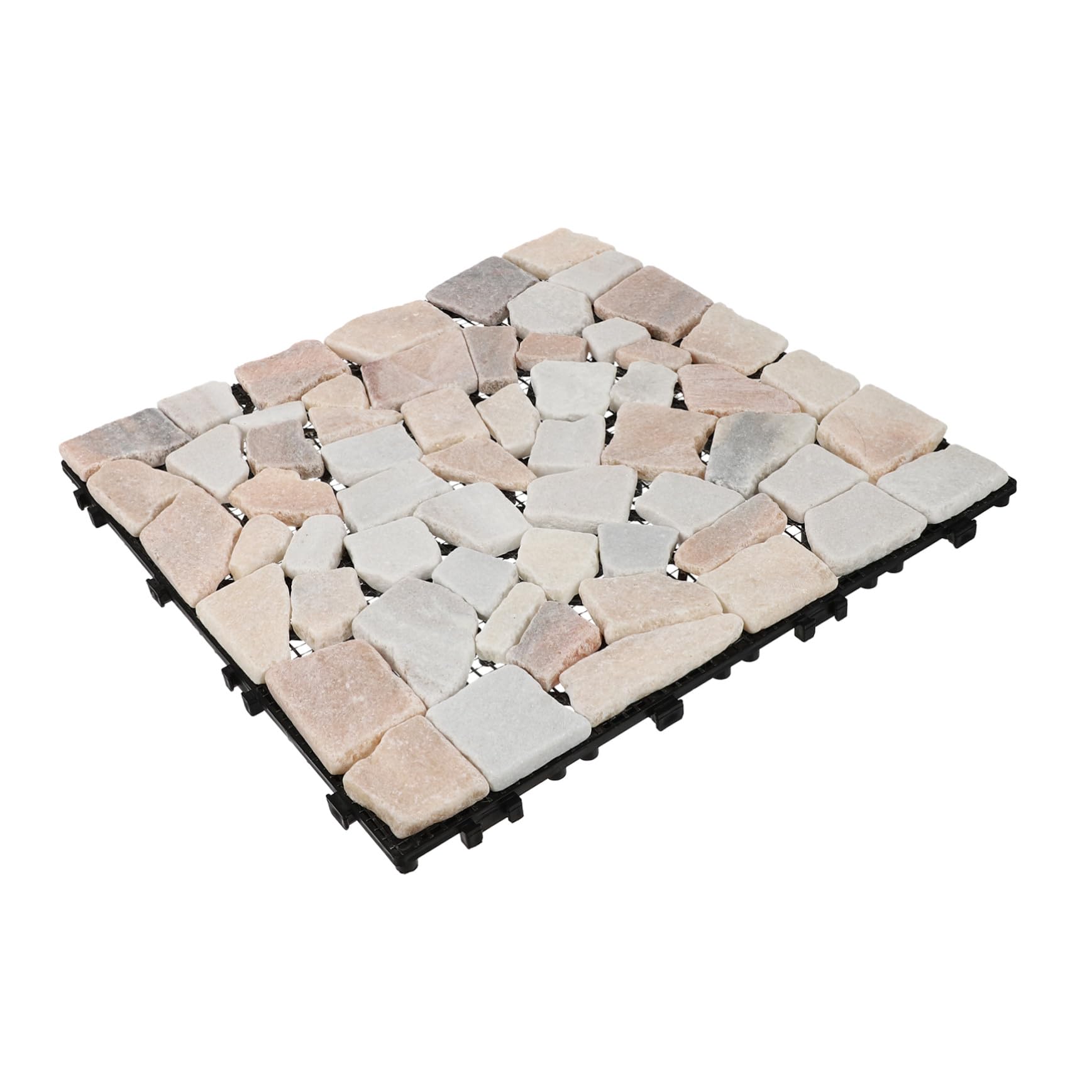 Homoyoyo Baldosas Entrelazadas de Mármol Anticorrosivas para Suelo de Interior y Exterior Diseño Resistente para Jardín y Terraza