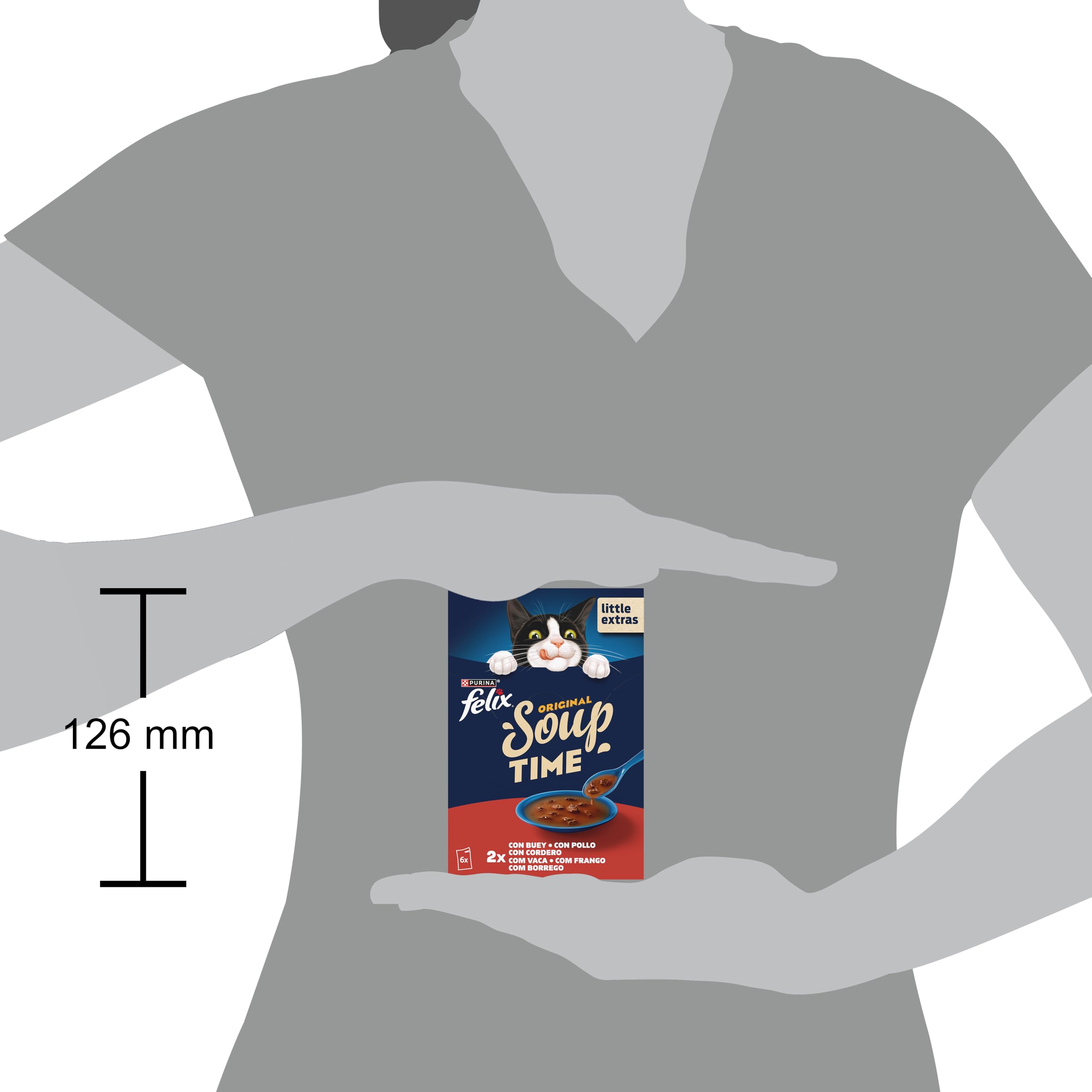 PURINA® FELIX® Soup Time Original con Buey 48 Unidades x 48gr