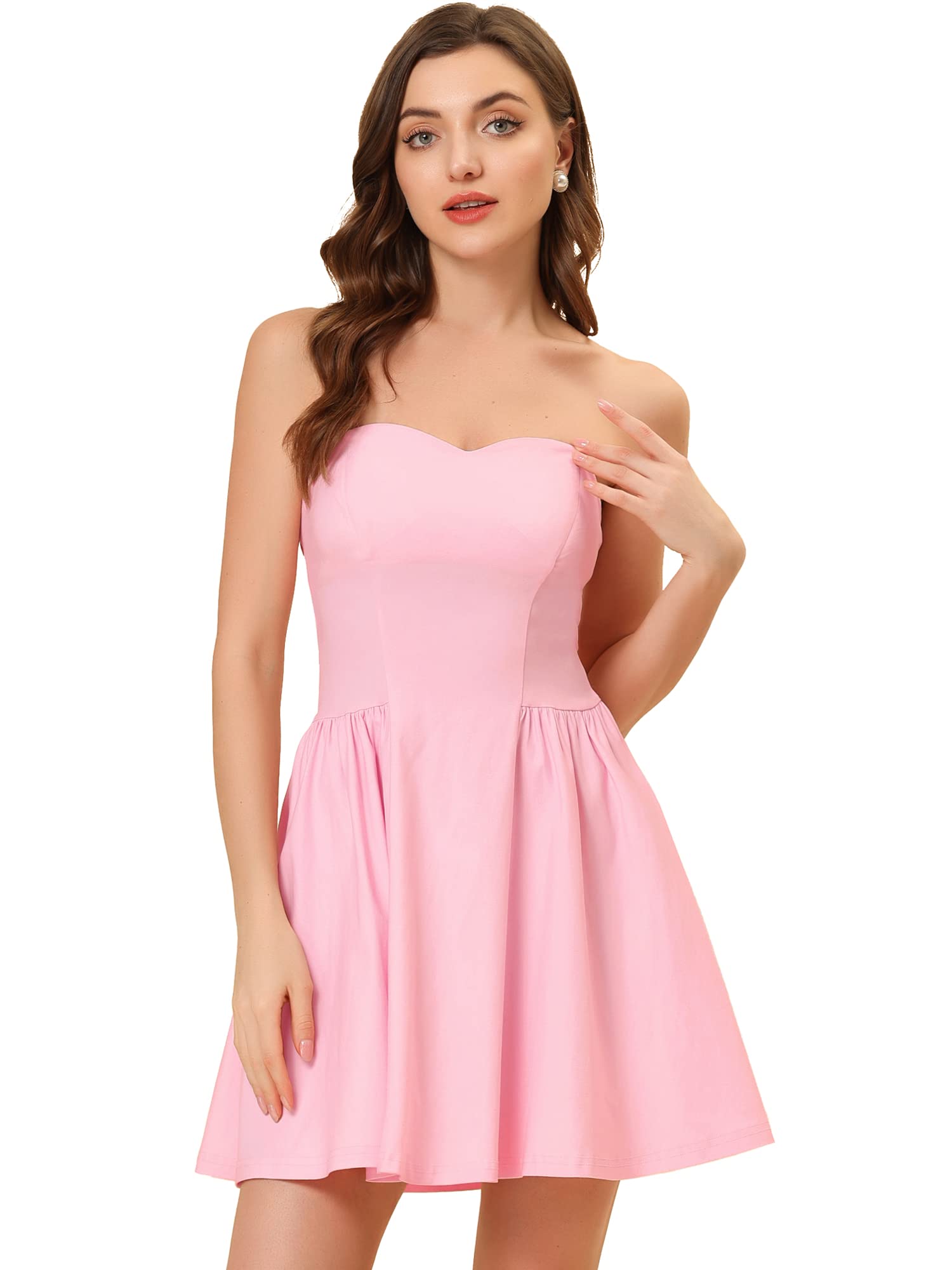 Allegra KWomen's Sexy Strapless Party Dress Sweetheart Neck Off Shoulder Sleeveless Halloween Mini Dress