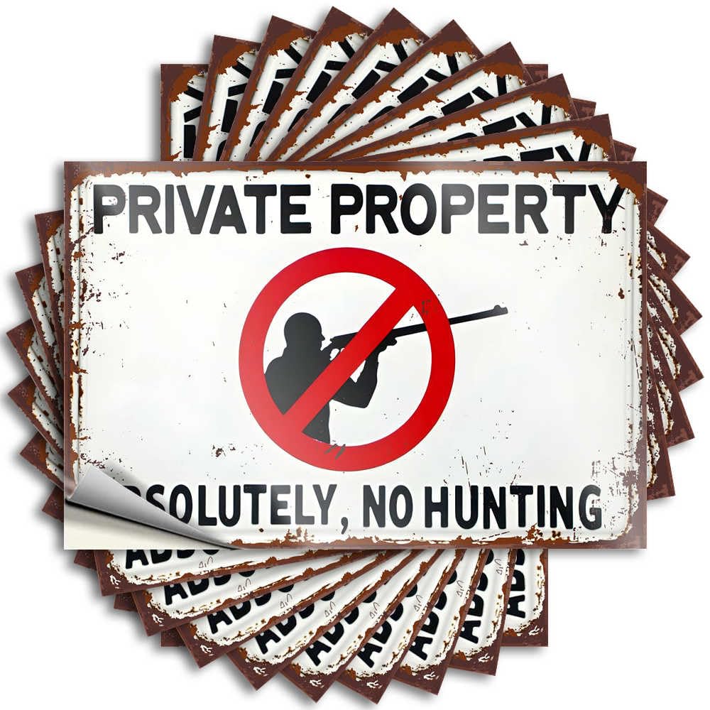 Fzfn Colour Sticker Best Man Cave Gifts | Vintage Bottle Private Property: Strictly No Hunting Allowed For Layered(8X12cm)