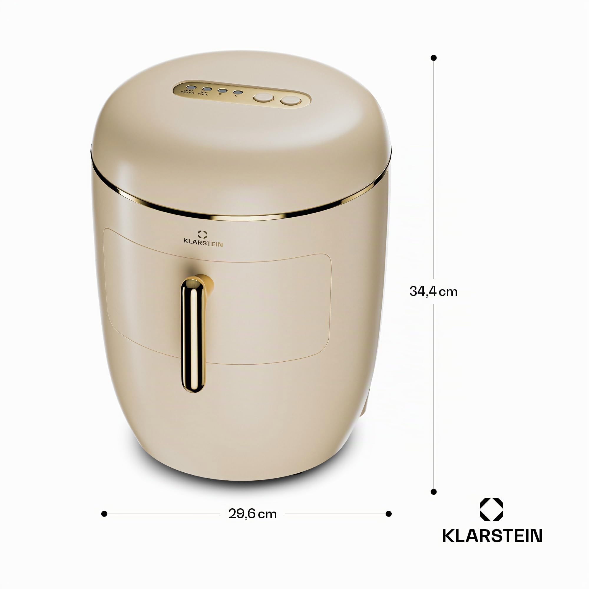 Klarstein Eiswürfelmaschine für Zuhause Camping Gastro, Schnelle Mini-Eiswürfelmaschine Klein, Profi Eismaschine für Große & Kleine Eiswürfel, Selbstreinigend, 2,3L Wassertank, 15kg Eis in 24h