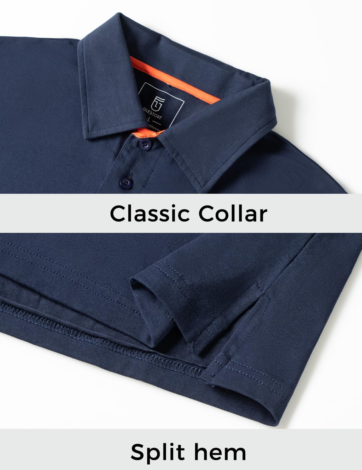 GLESTORE Polo Uomo Manica Lunga Maglietta Uomo T-Shirt Cotone Polo Lavoro Uomo