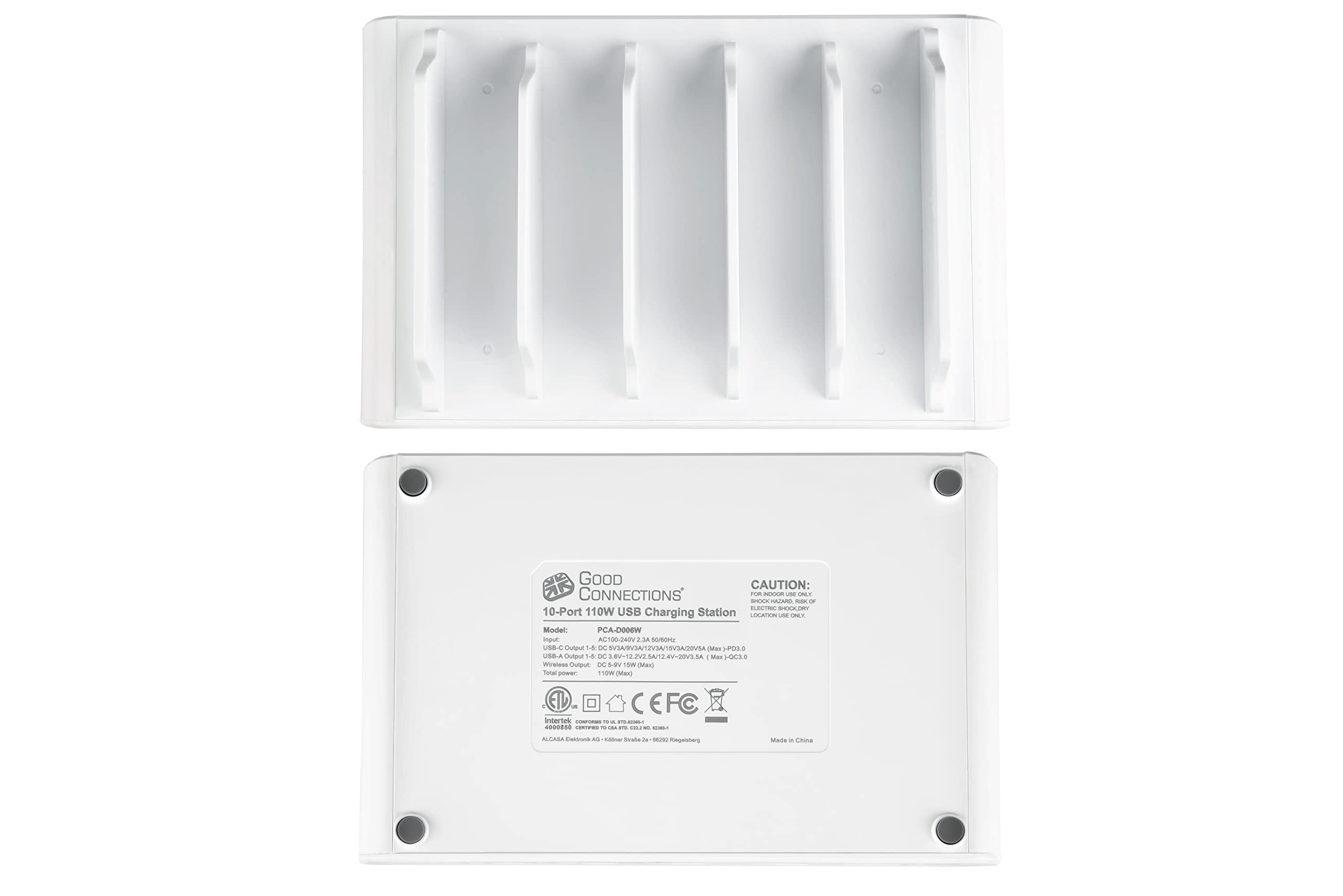 Good Connections Stacja szybkiego ładowania USB 110 W - 10 portów - 5X USB-C maks. 100 W i 5 x USB-A maks. 70 W, łącznie maks. 110 W - PD 3.0, QC 3.0 - do smartfonów, notebooków, tabletów i wielu