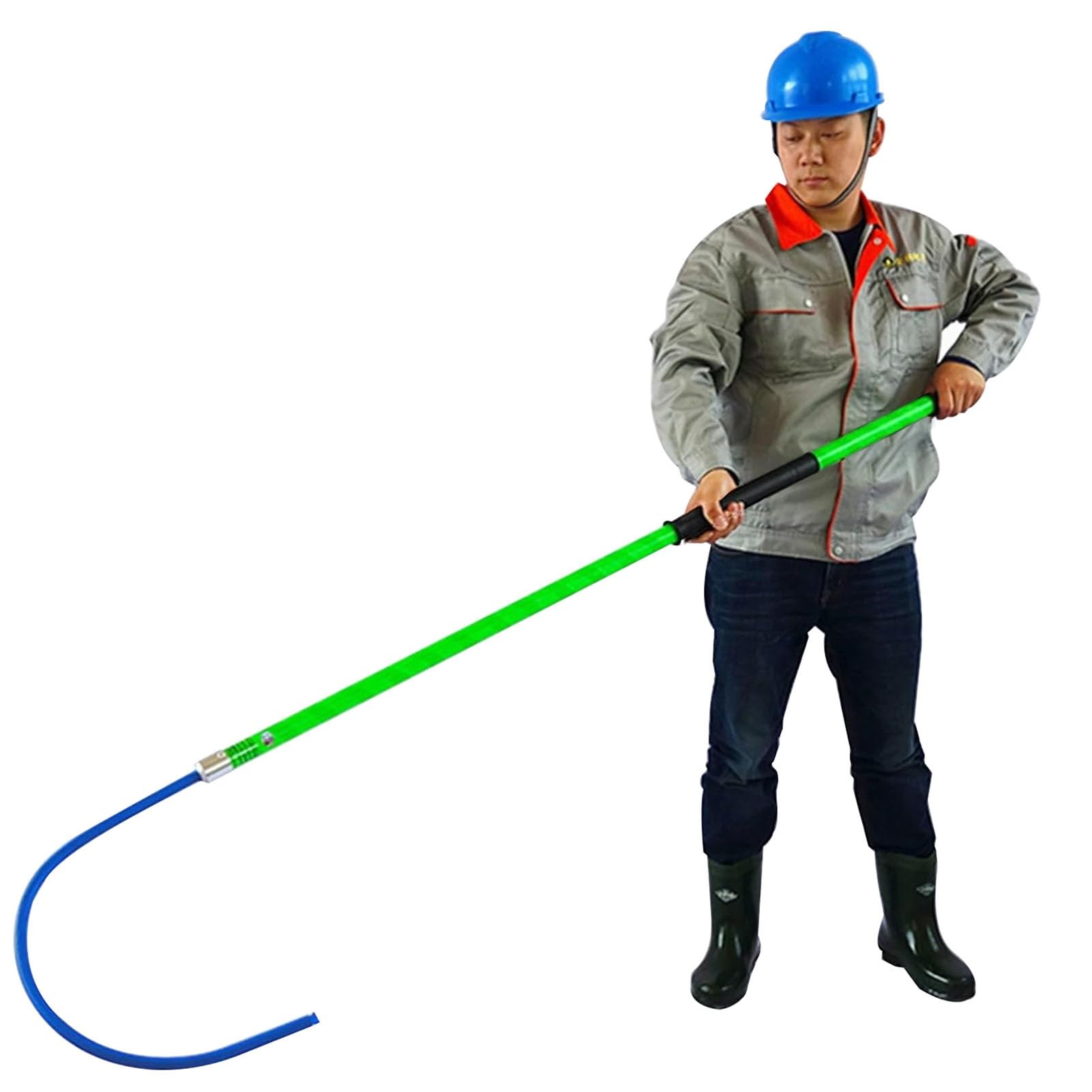 GHHVFEC Portable Insulated Rescue Hook - Lightweight Safety Pole (1M/1.5M/2M/3M) for Firefighters & Electricians, Anti-Electrocution Rescue Tool, Durable Green Design