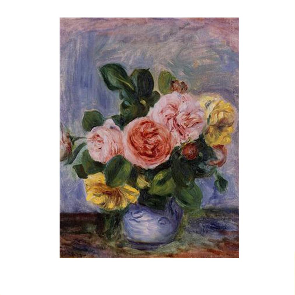 Lhhjf Ljhfa White Pierre Auguste Renoir Poster Flowers Wall Art Pierre Auguste Renoir Canvas Painting And Prints Home Decor Picture 50X70cm No Frame