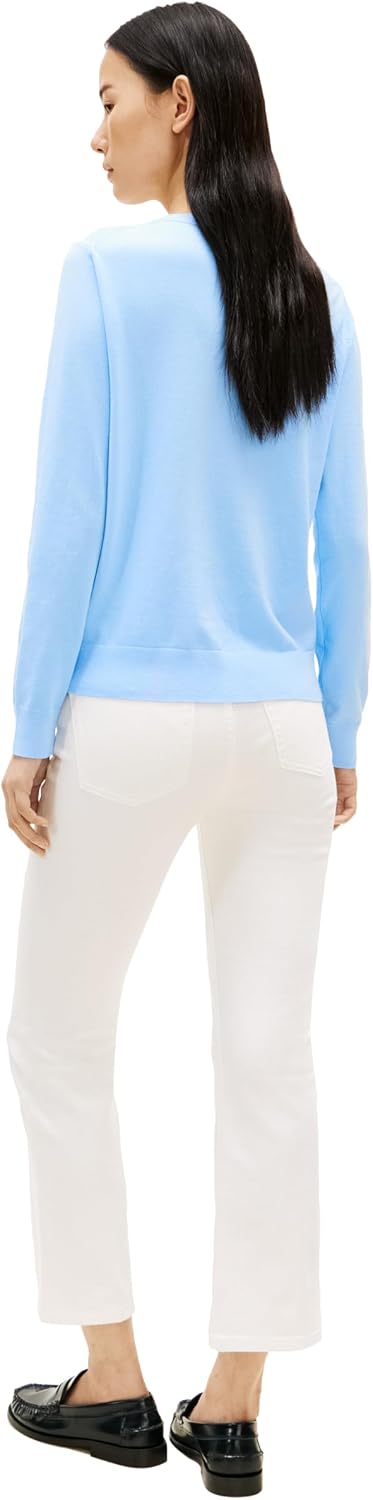 Tommy Hilfiger Women's Cotton V Neck Sweater Knit Sweater Pullover