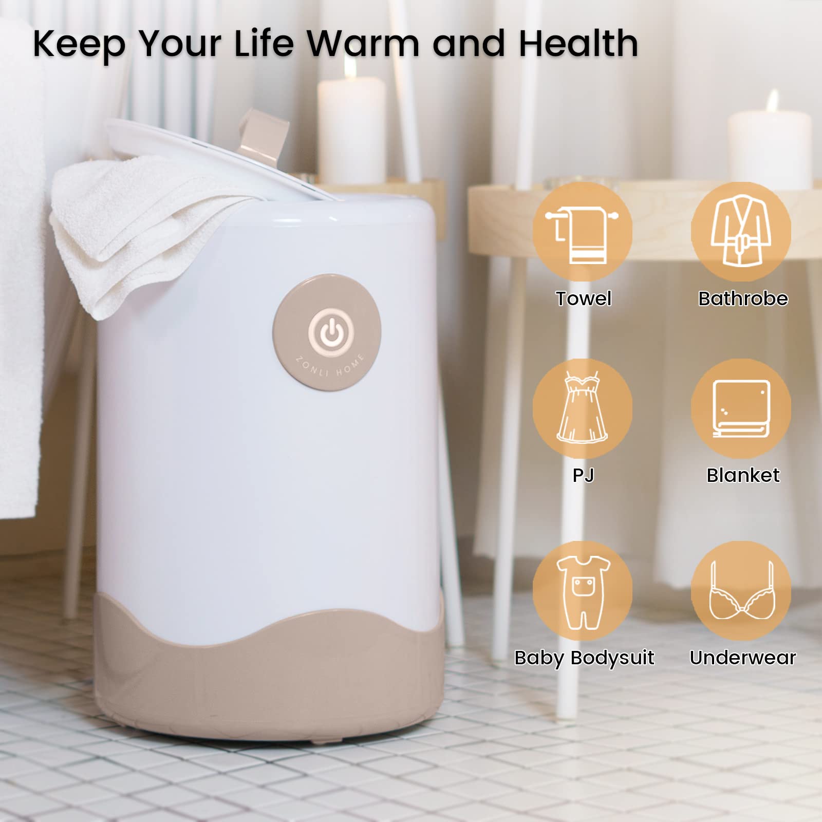 Amazon.com: ZonLi Towel Warmer - Luxury Towel Warmers for Bathroom, 1 Min  Fast Heating, 4 Timer Settings, 1 Hour Auto Off, Fits Up to 2 Oversize  Towels, Blankets, PJs, Best Gift for