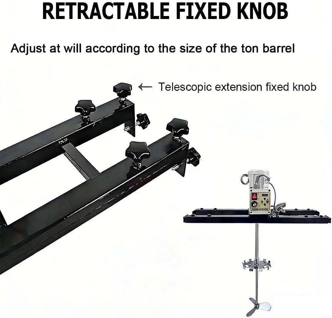 Agitador Eléctrico IBC con Soporte Telescópico 75-120cm,2100W Servomotor,Mezclador Industrial para Tanques 1000L/264Galones,para Pintura,Tintas,Recubrimientos y Sustancias StyleA