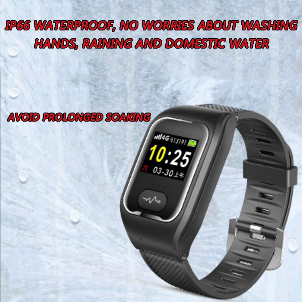 RSGK Zegarek lokalizujący GPS, dla osób starszych i dzieci, czujnik tętna, monitor fitness, wodoszczelność IP66, dwukierunkowe połączenia głosowe, pomoc w obsłudze SOS-EIN
