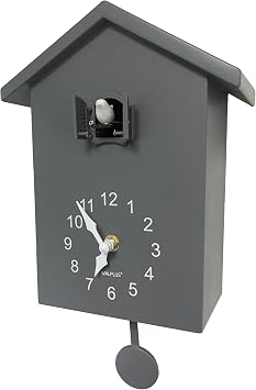 WALPLUS Modern Cuckoo Clock Bird Clock that Sings on Hour Coo Coo Clocks for Wall with Bird Cuckoo Clock Pendulum