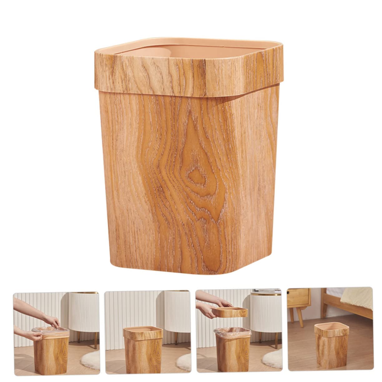 Capacity Trash Storage Can Chic Bathroom Decor Rustic Wastepaper Storage Holder
