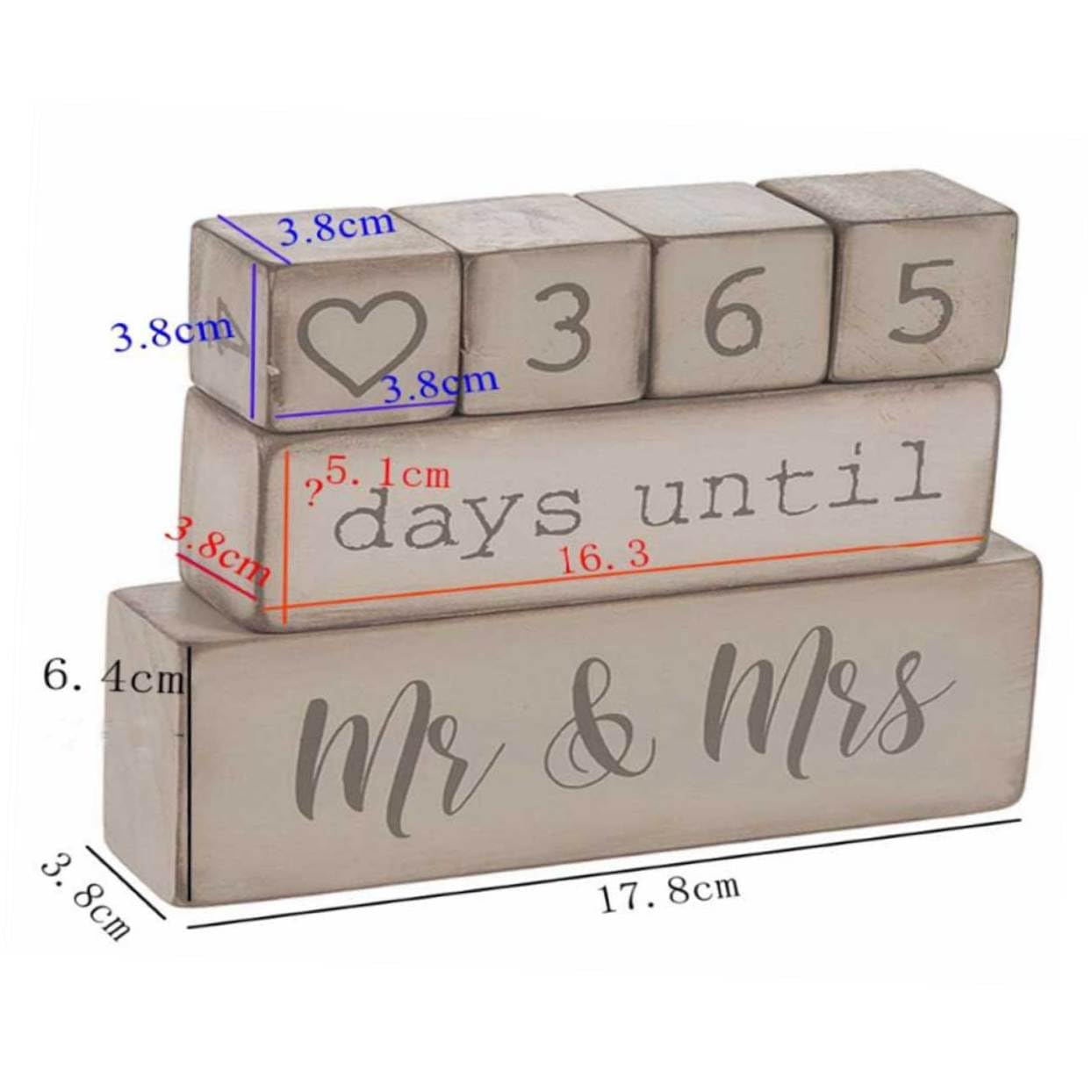 Calendario Per Il Conto Alla Rovescia Delle Nozze Personalizzato Calendario Con Blocchi Di Legno Artigianato Decorazione Da Tavolo Beige