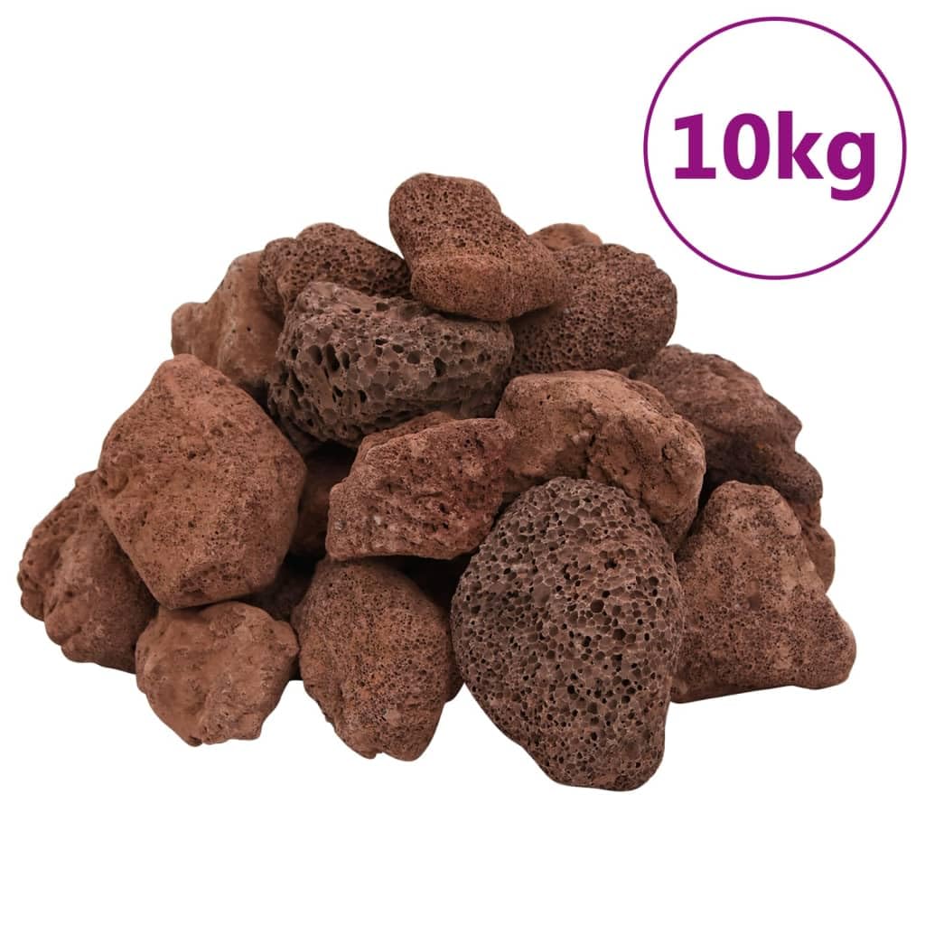 Lavagranulat 10 kg Rot 5-8 cm – Natürliches Vulkangestein Aquarium Filter für Süß- und Salzwasser, verbessert Wasserqualität und Sauerstoffgehalt, rote Lavasteine als biologischer
