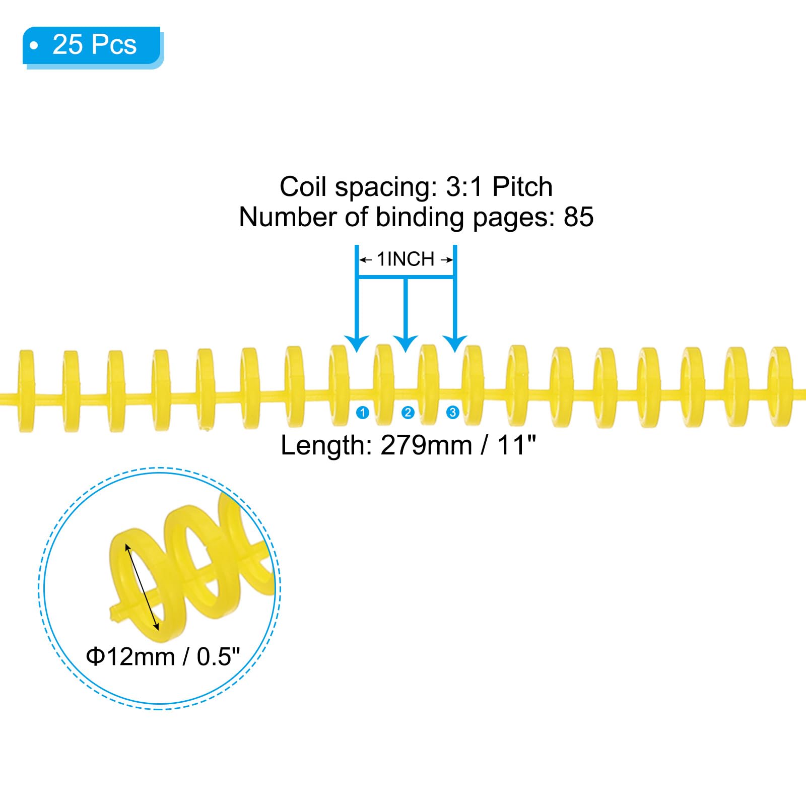 PATIKIL 12mm(1/2") Plastic Spiral Binding Coils - Image 2